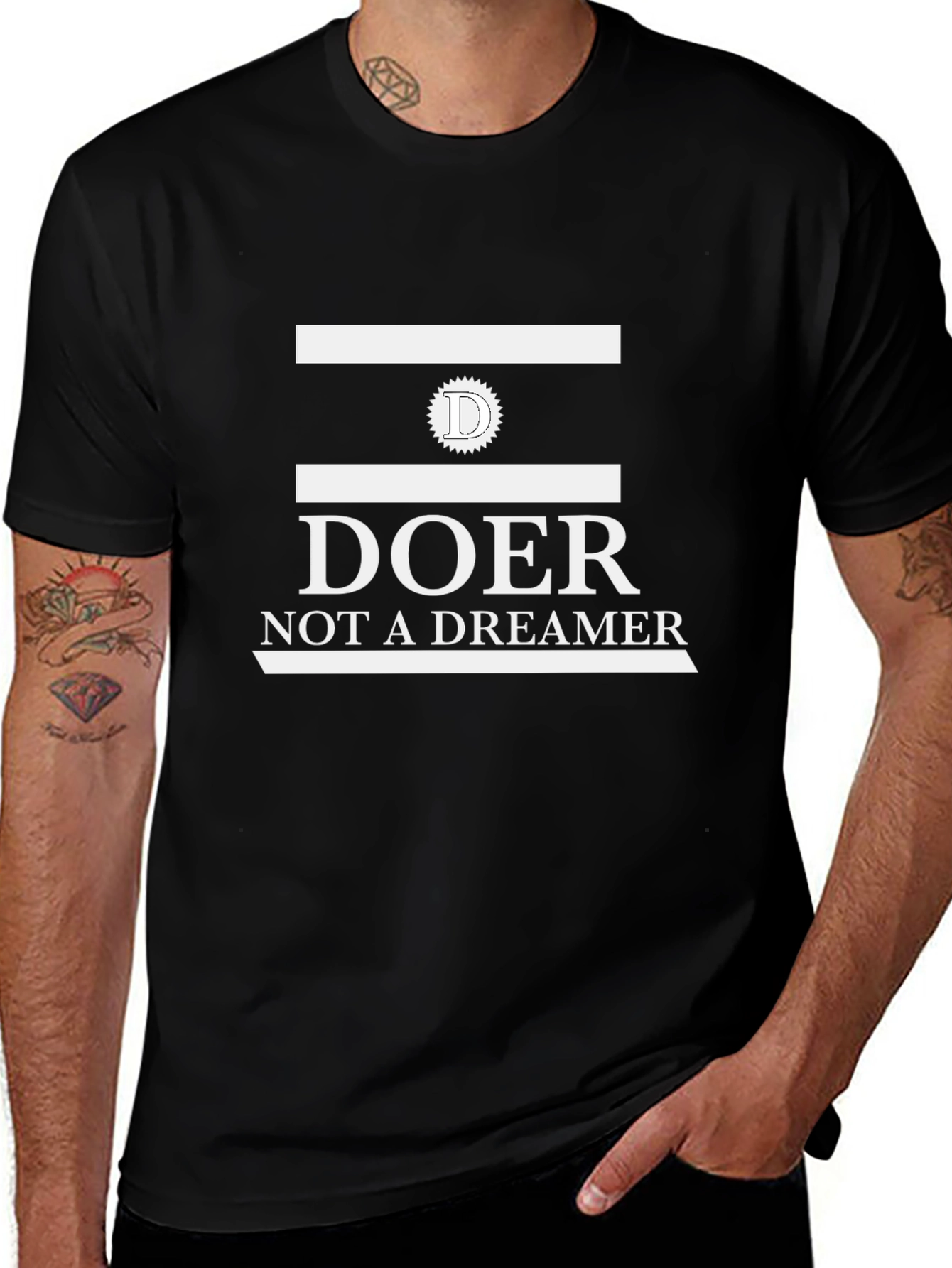 Doer Not A Dreamer Black Graphic Tee