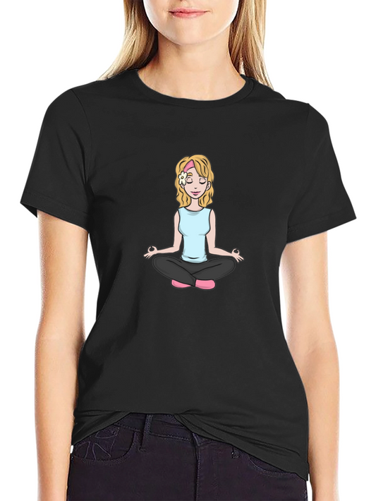 Yoga Girl Graphic Tee - Black Cotton Comfort