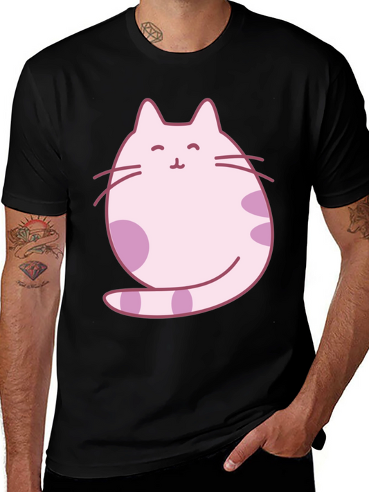 Pink Cat Graphic Print Tee