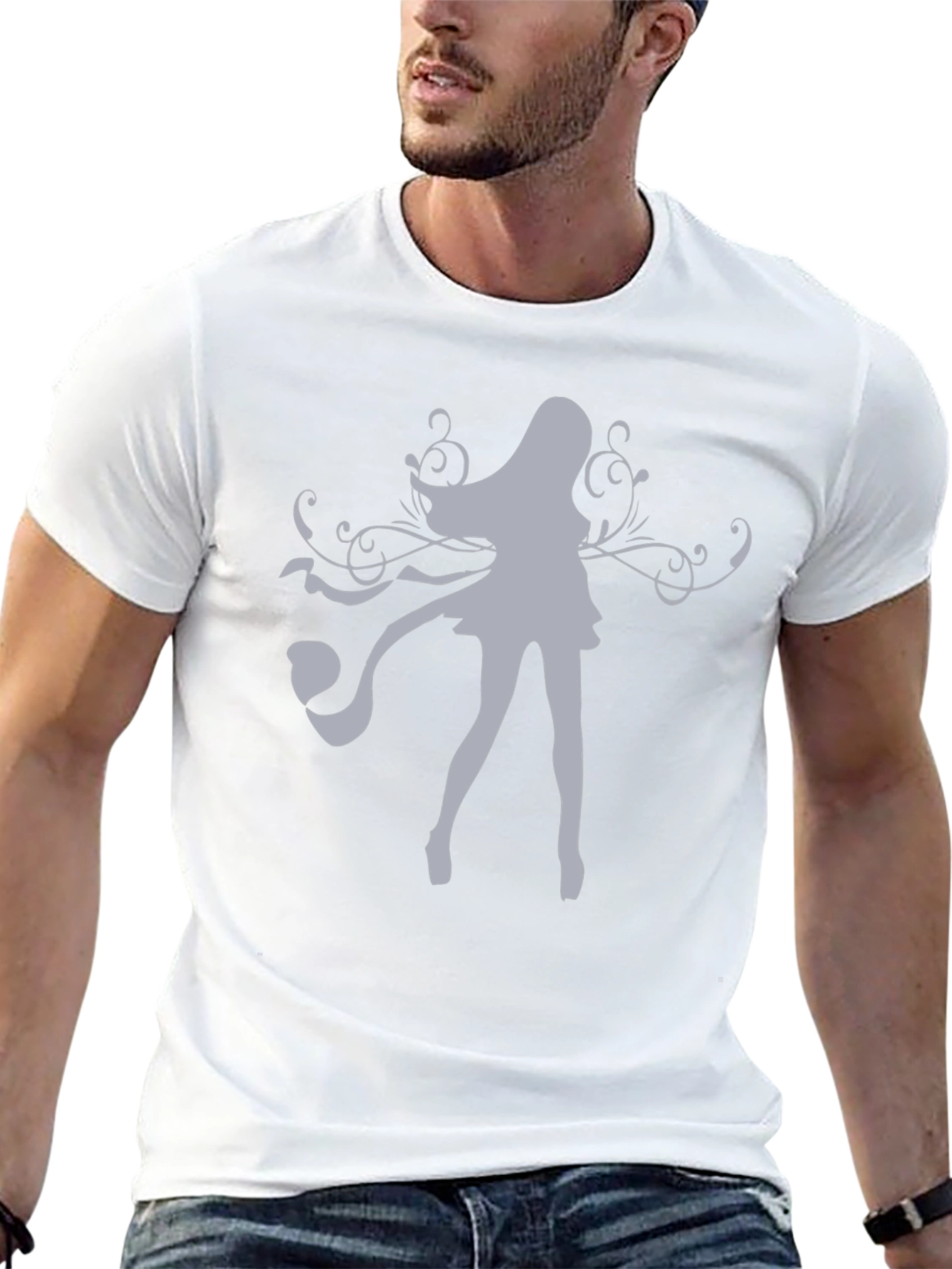 Stylish Graphic Print Black T-Shirt