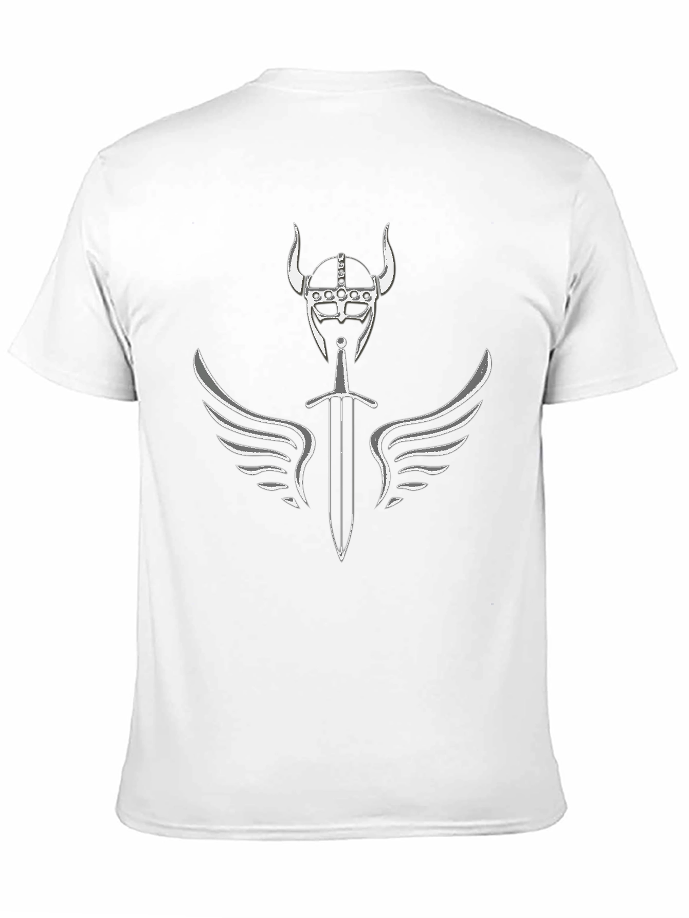Viking Helmet Sword Wings Graphic T-Shirt