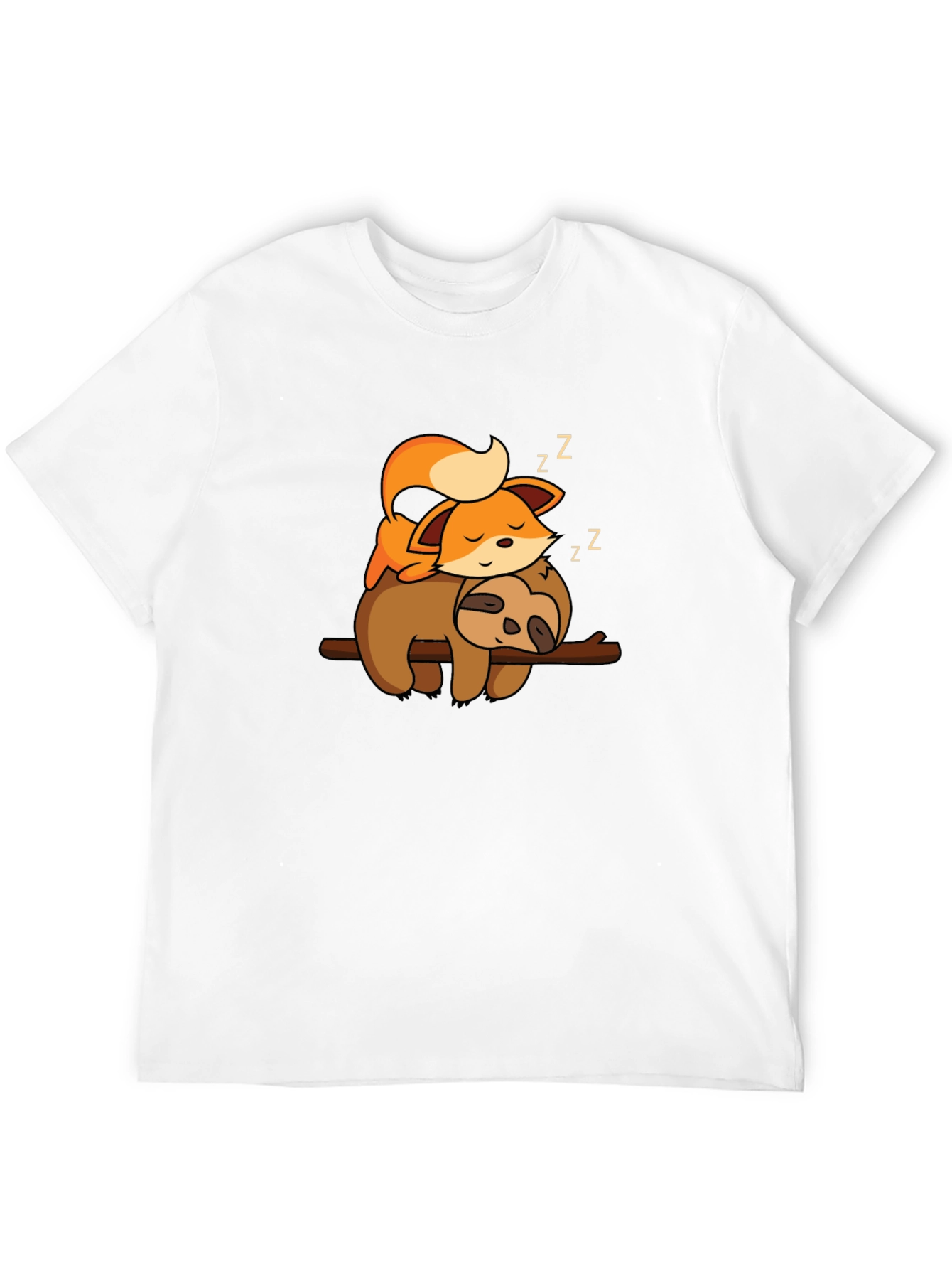 Cute Fox and Sloth Nap T-Shirt