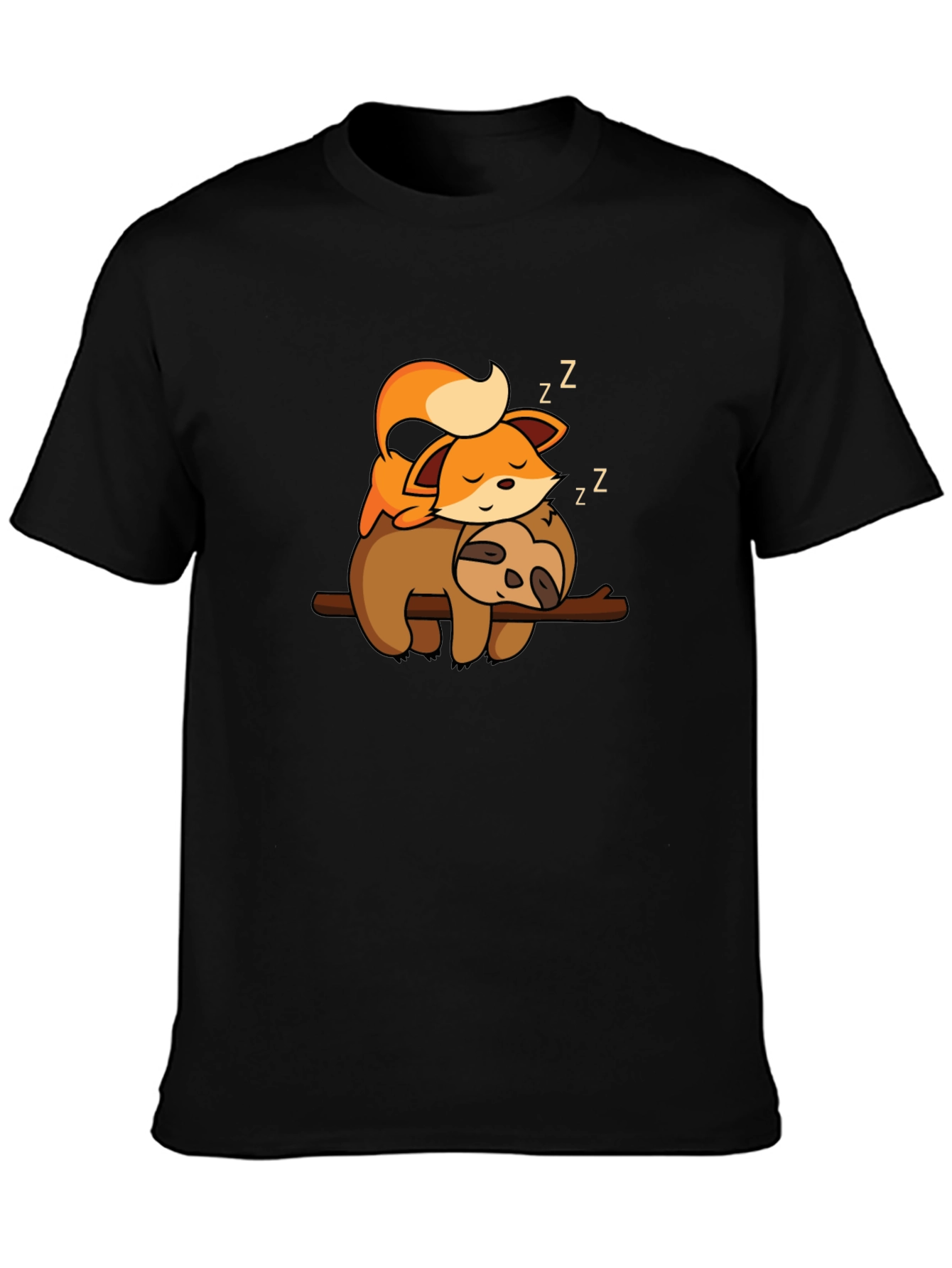 Cute Fox and Sloth Nap T-Shirt