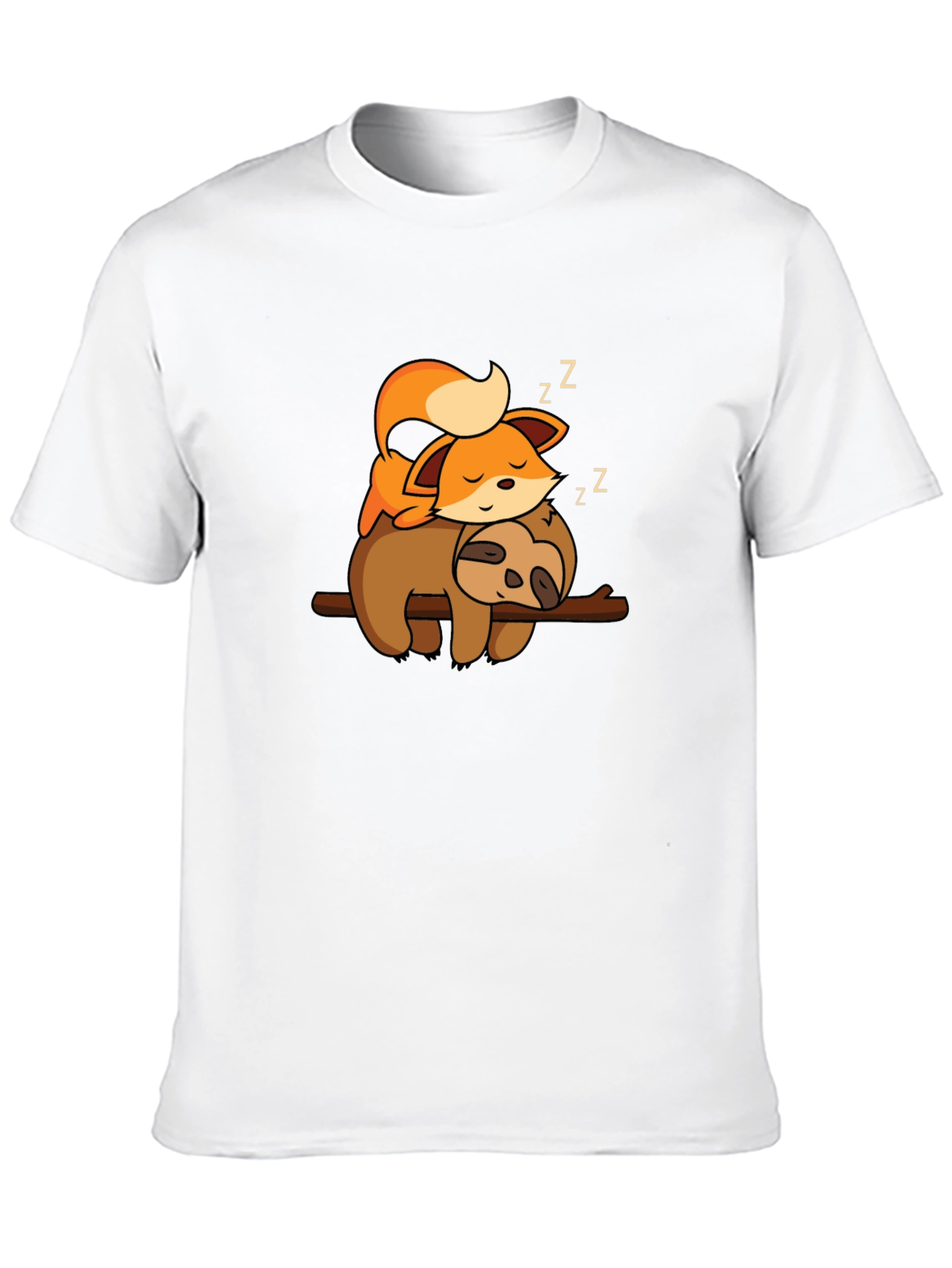 Cute Fox and Sloth Nap T-Shirt