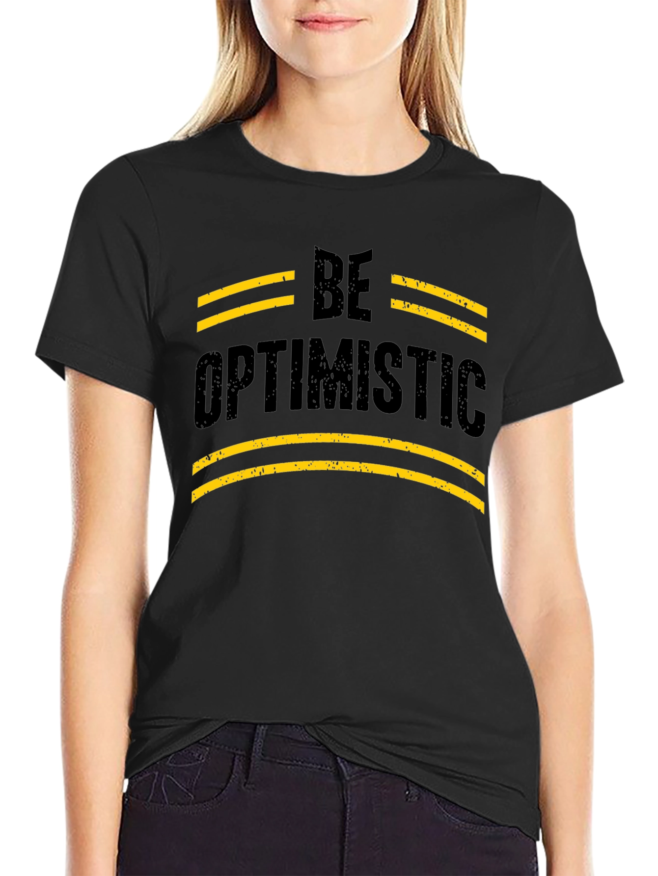 Be Optimistic Graphic T-Shirt - Black