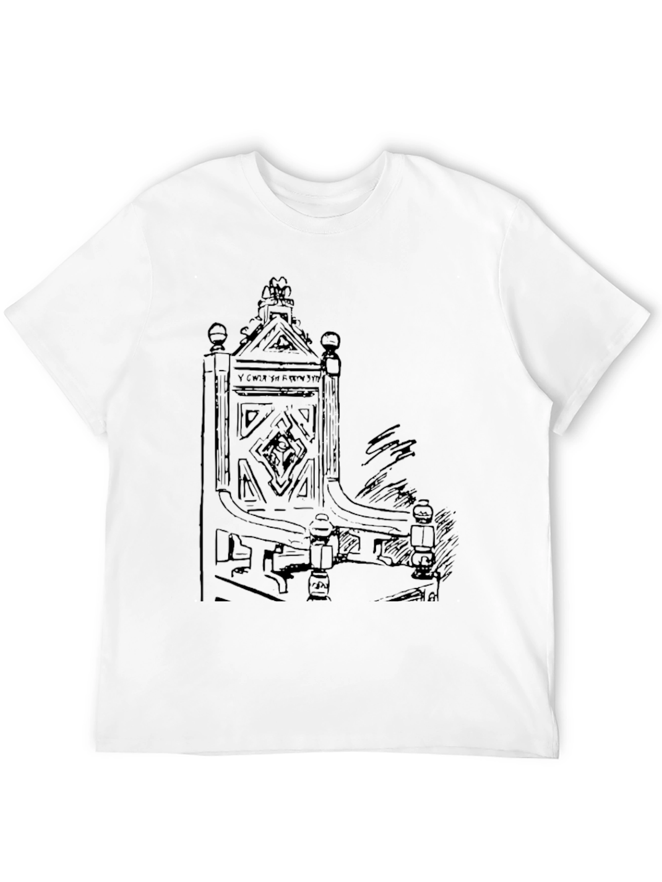 Unique Black T-Shirt with Medieval Throne Design