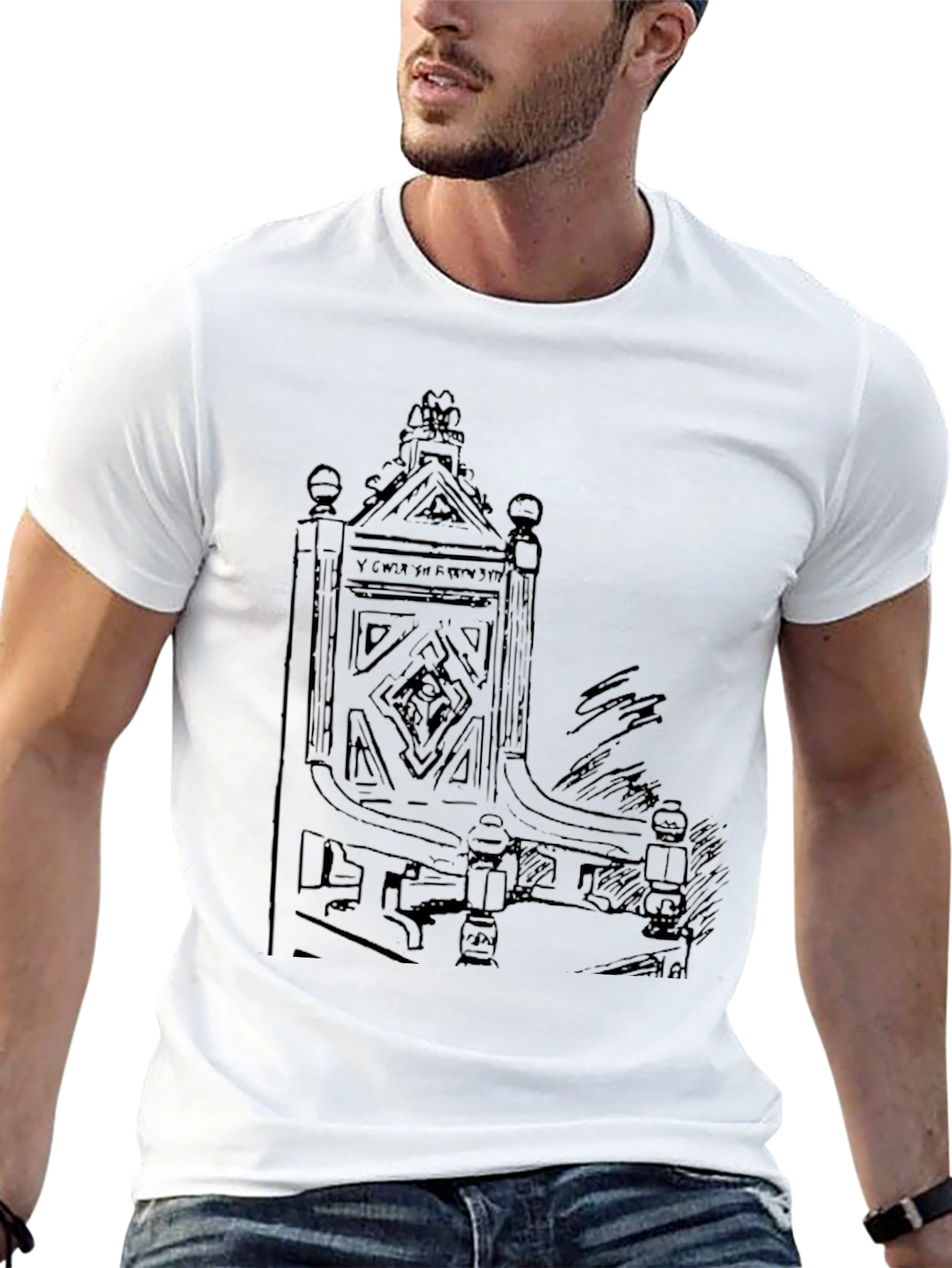 Unique Black T-Shirt with Medieval Throne Design