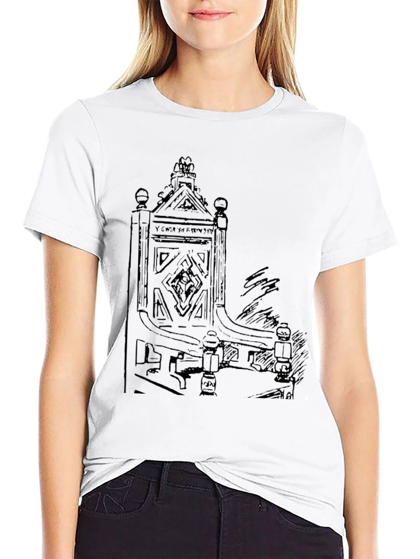 Unique Black T-Shirt with Medieval Throne Design