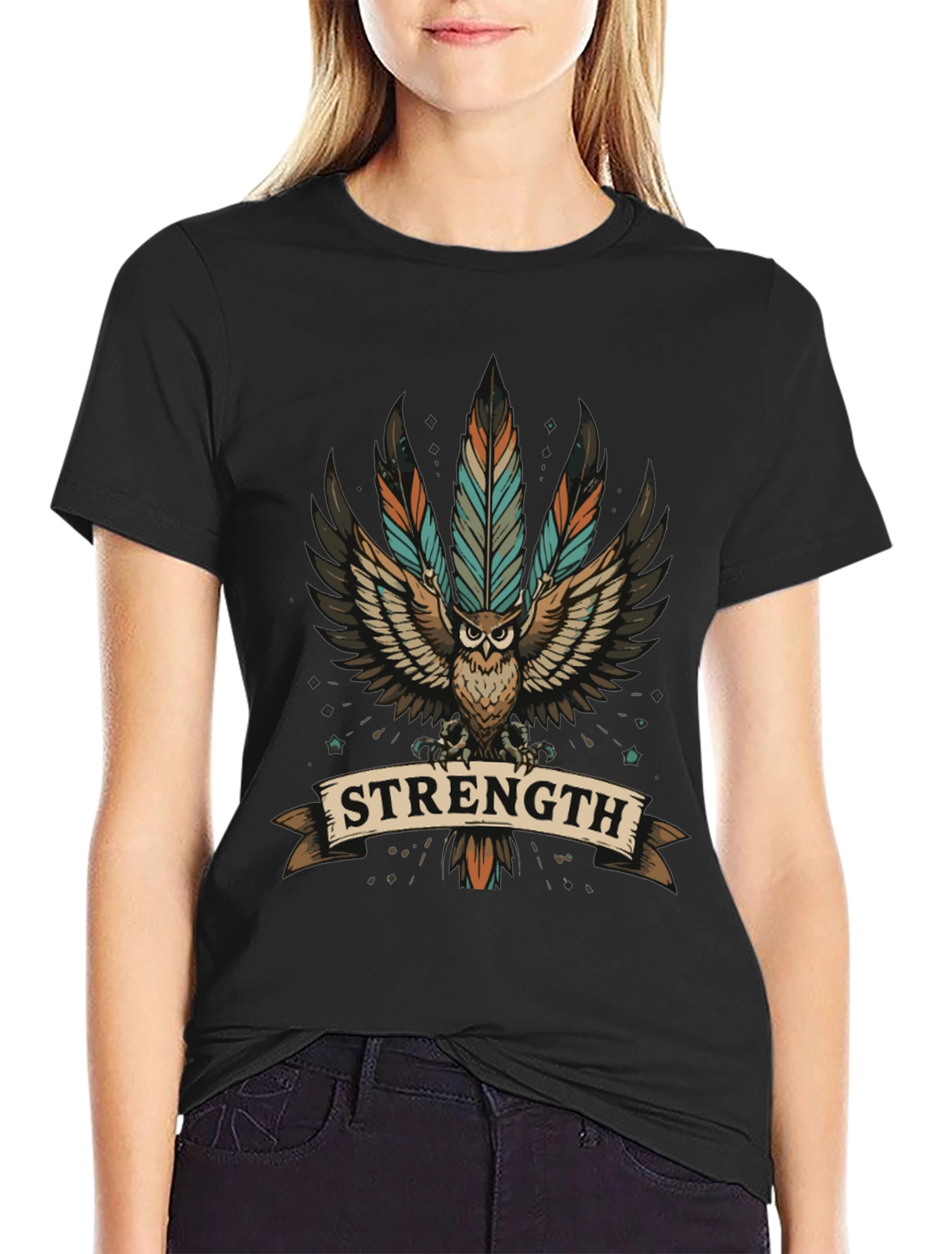 Strength Owl Graphic T-Shirt