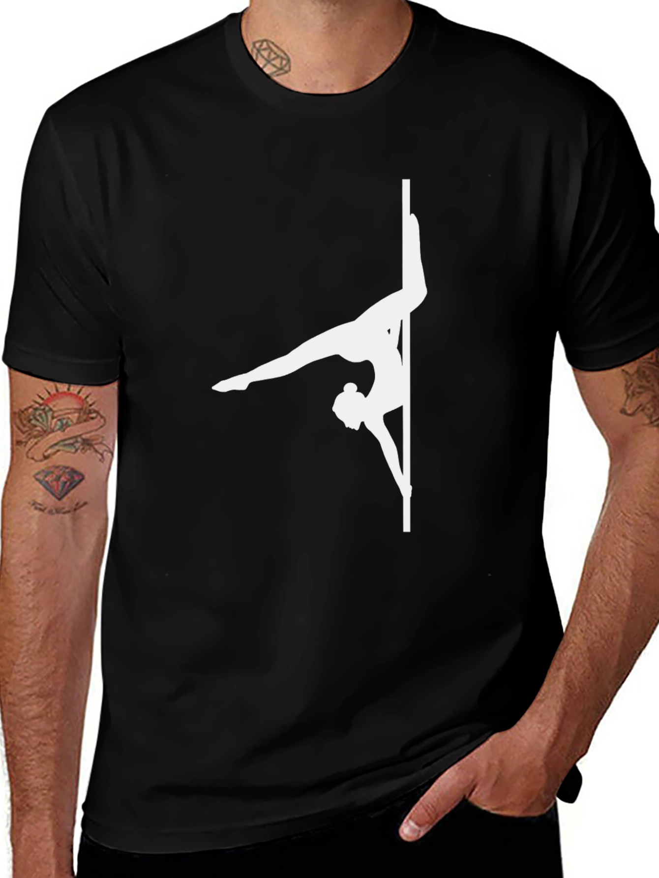 Pole Dancer Graphic T-Shirt - Black