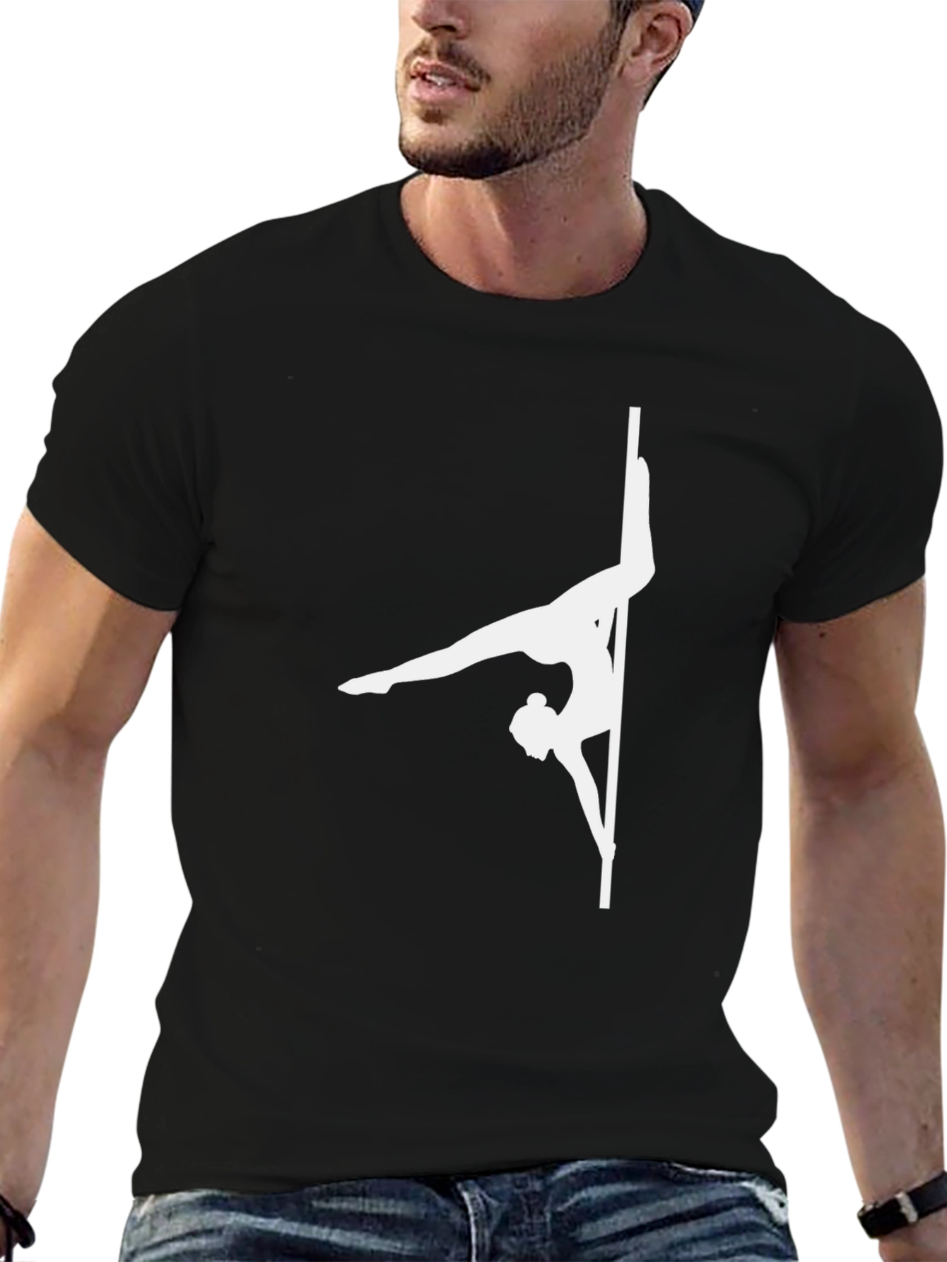 Pole Dancer Graphic T-Shirt - Black