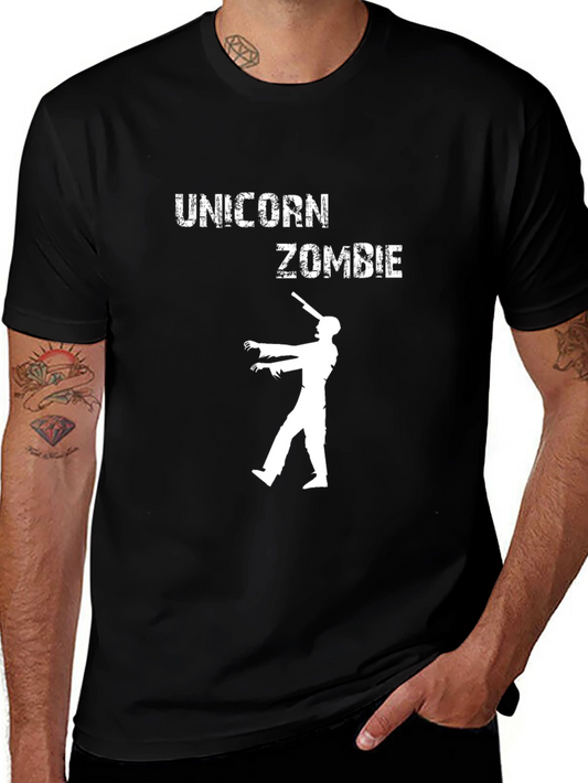 Unicorn Zombie Graphic T-Shirt - Black Cotton Tee