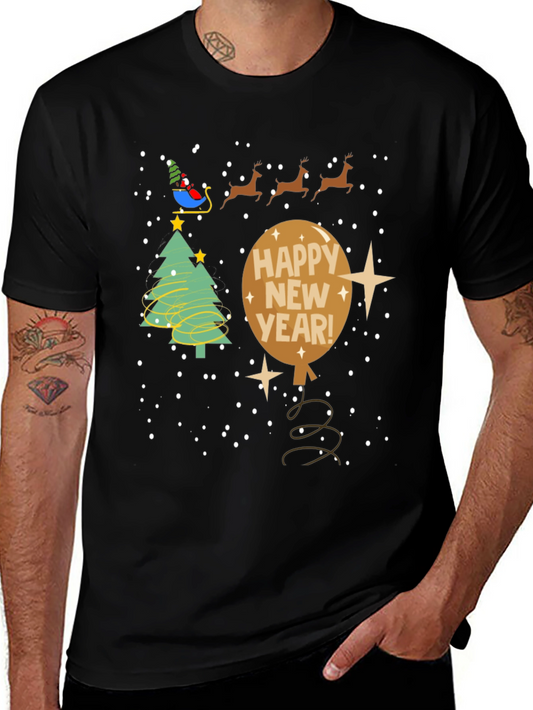 Happy New Year Graphic Tee Holiday Celebration Shirt