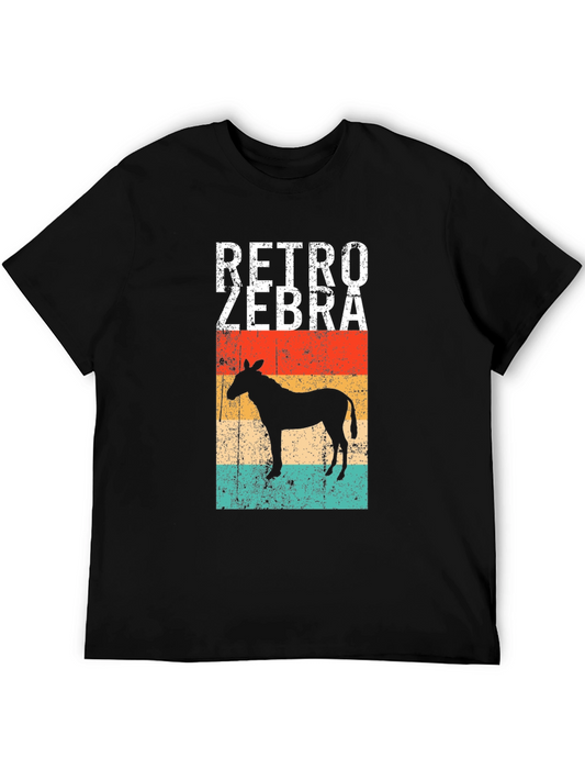 Retro Zebra Graphic Tee - Vintage Style