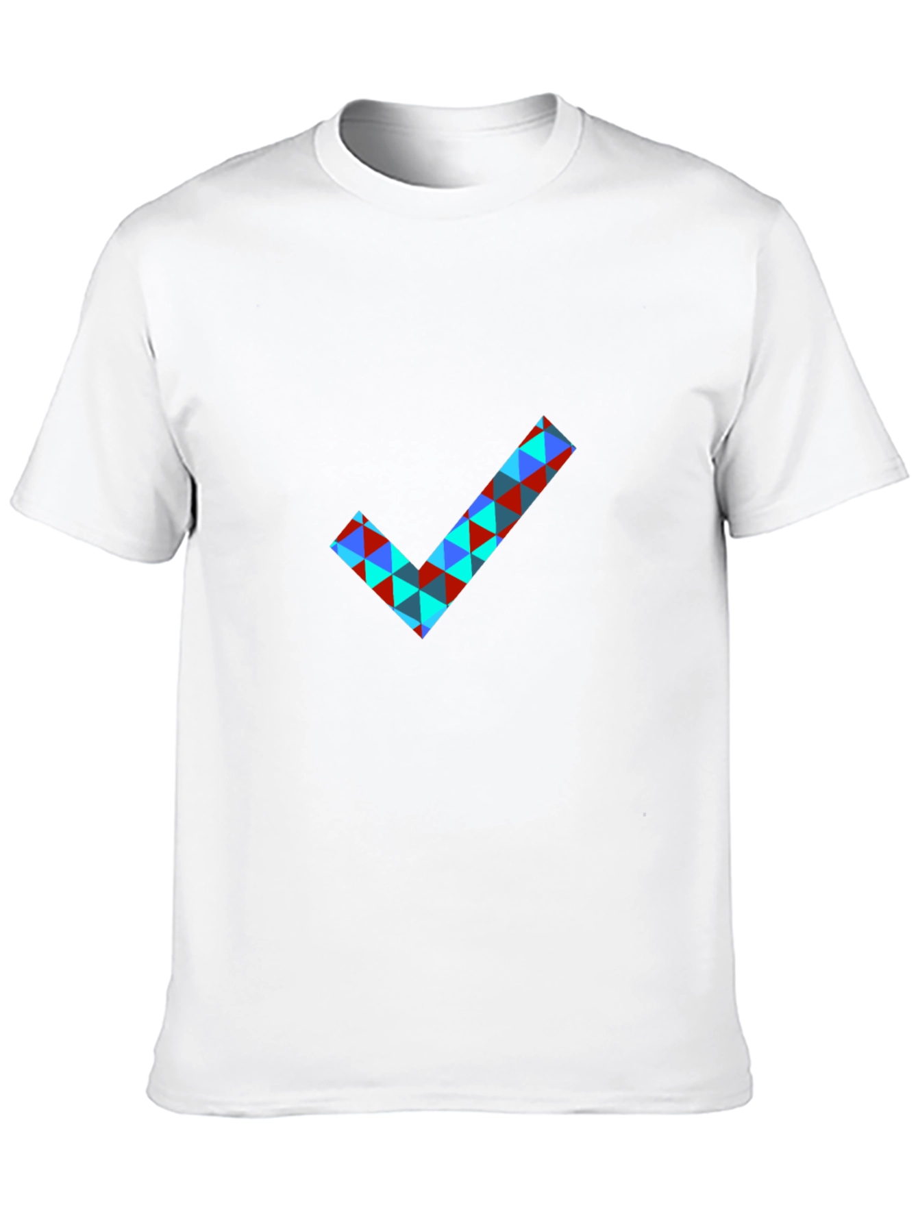 Geometric Checkmark Graphic T-Shirt - Modern Design