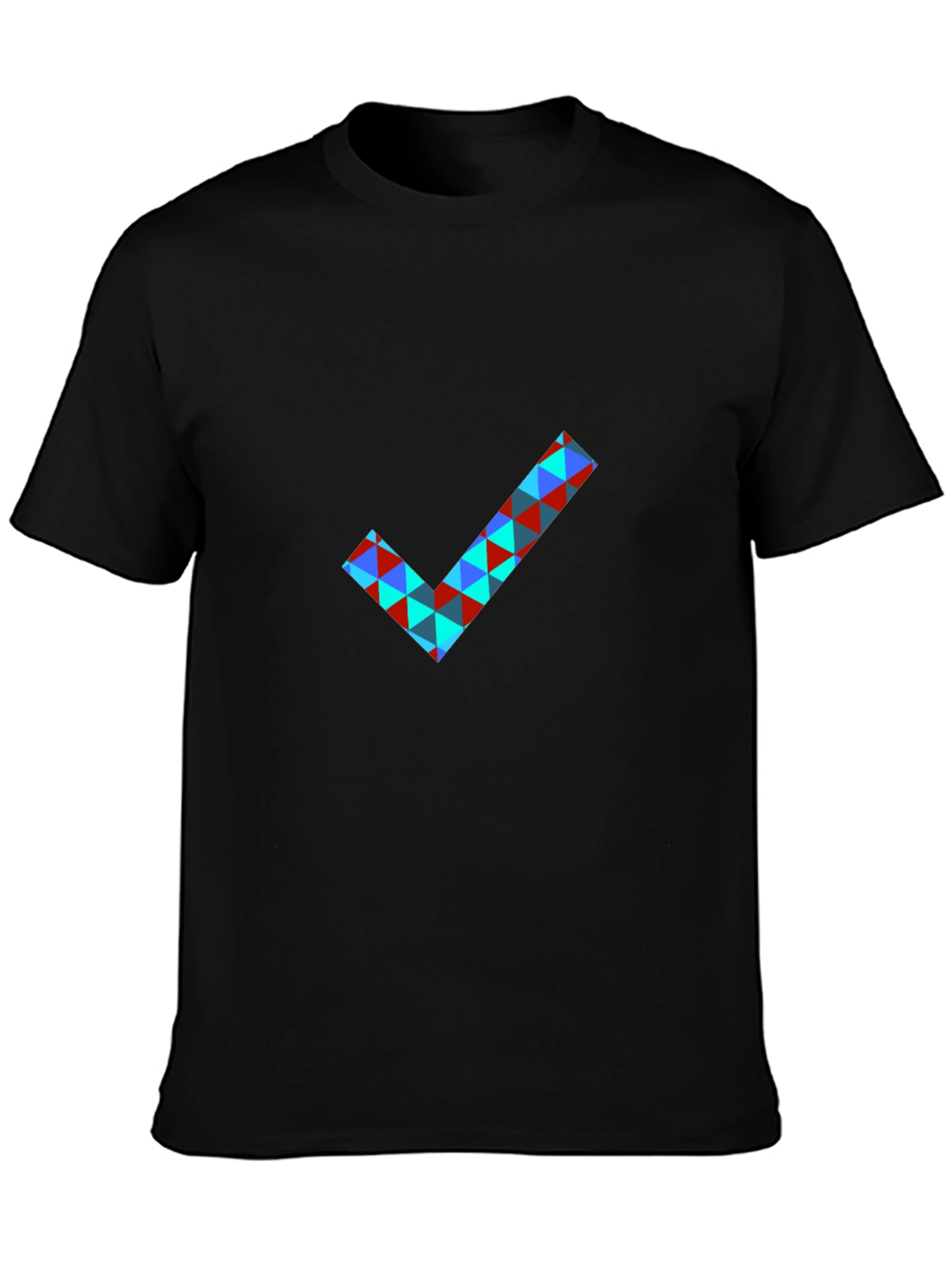 Geometric Checkmark Graphic T-Shirt - Modern Design