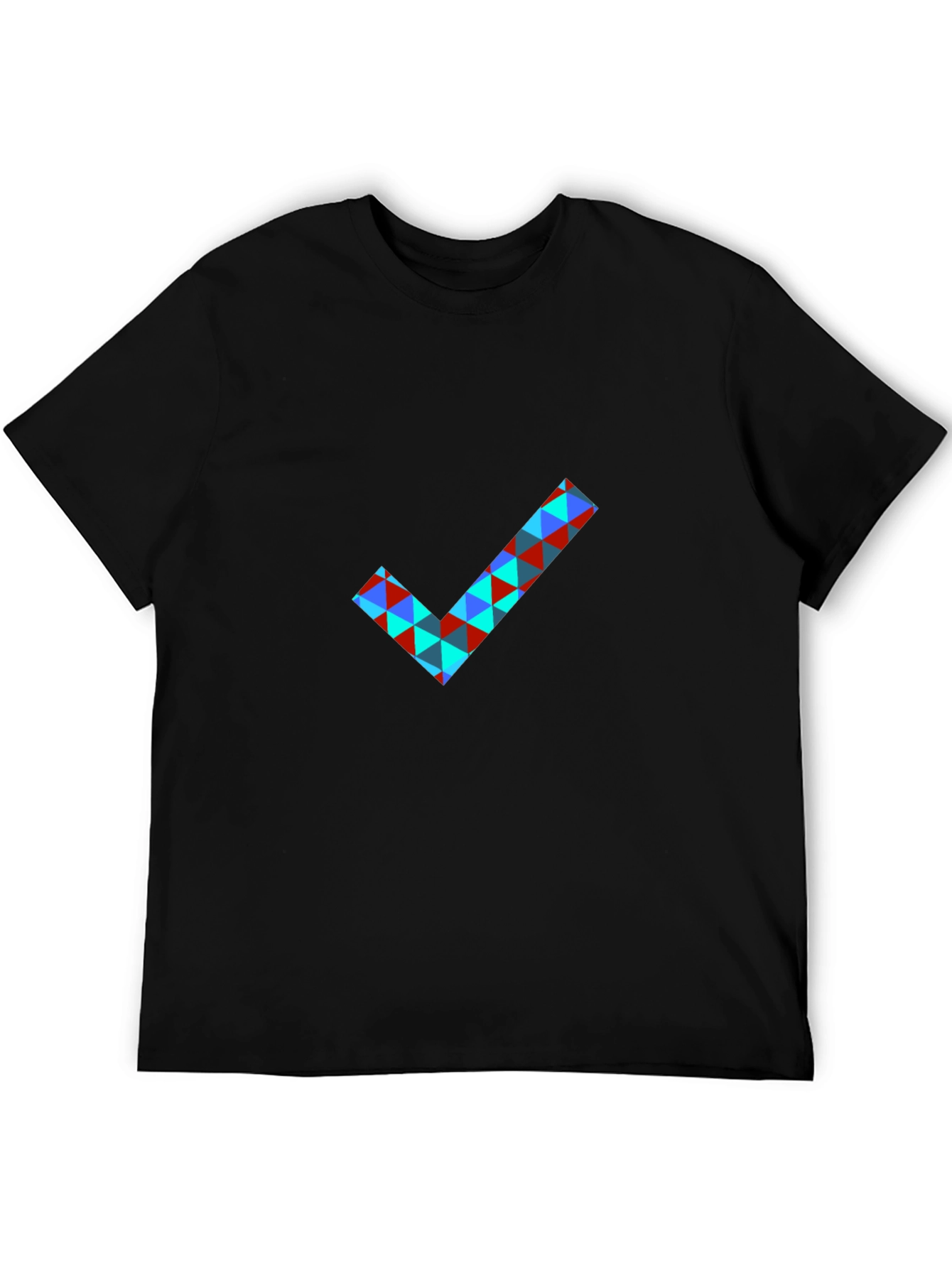 Geometric Checkmark Graphic T-Shirt - Modern Design