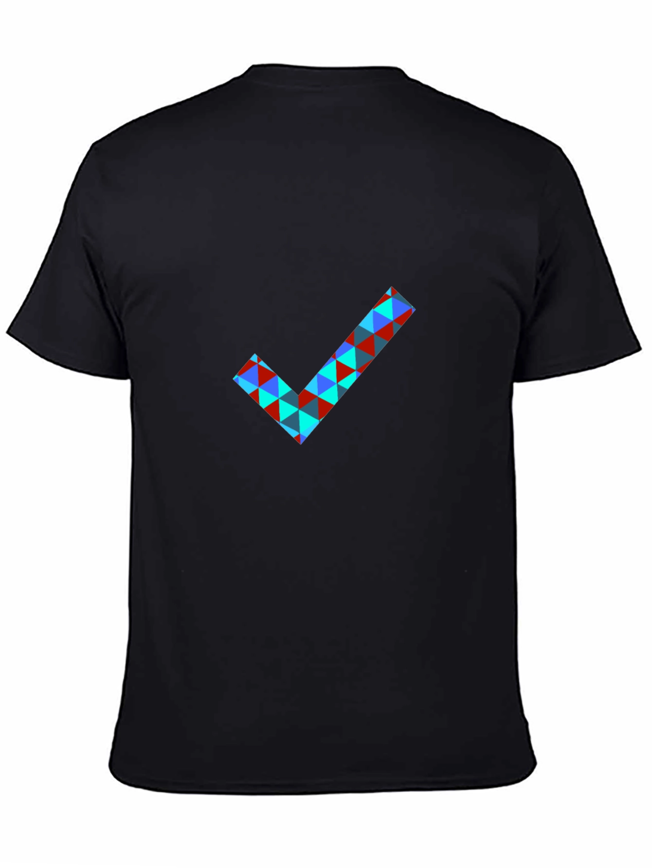 Geometric Checkmark Graphic T-Shirt - Modern Design
