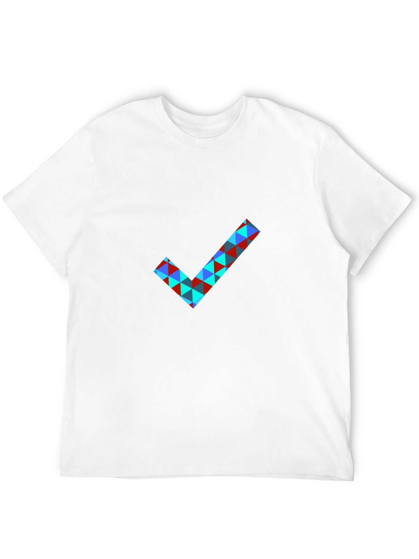 Geometric Checkmark Graphic T-Shirt - Modern Design