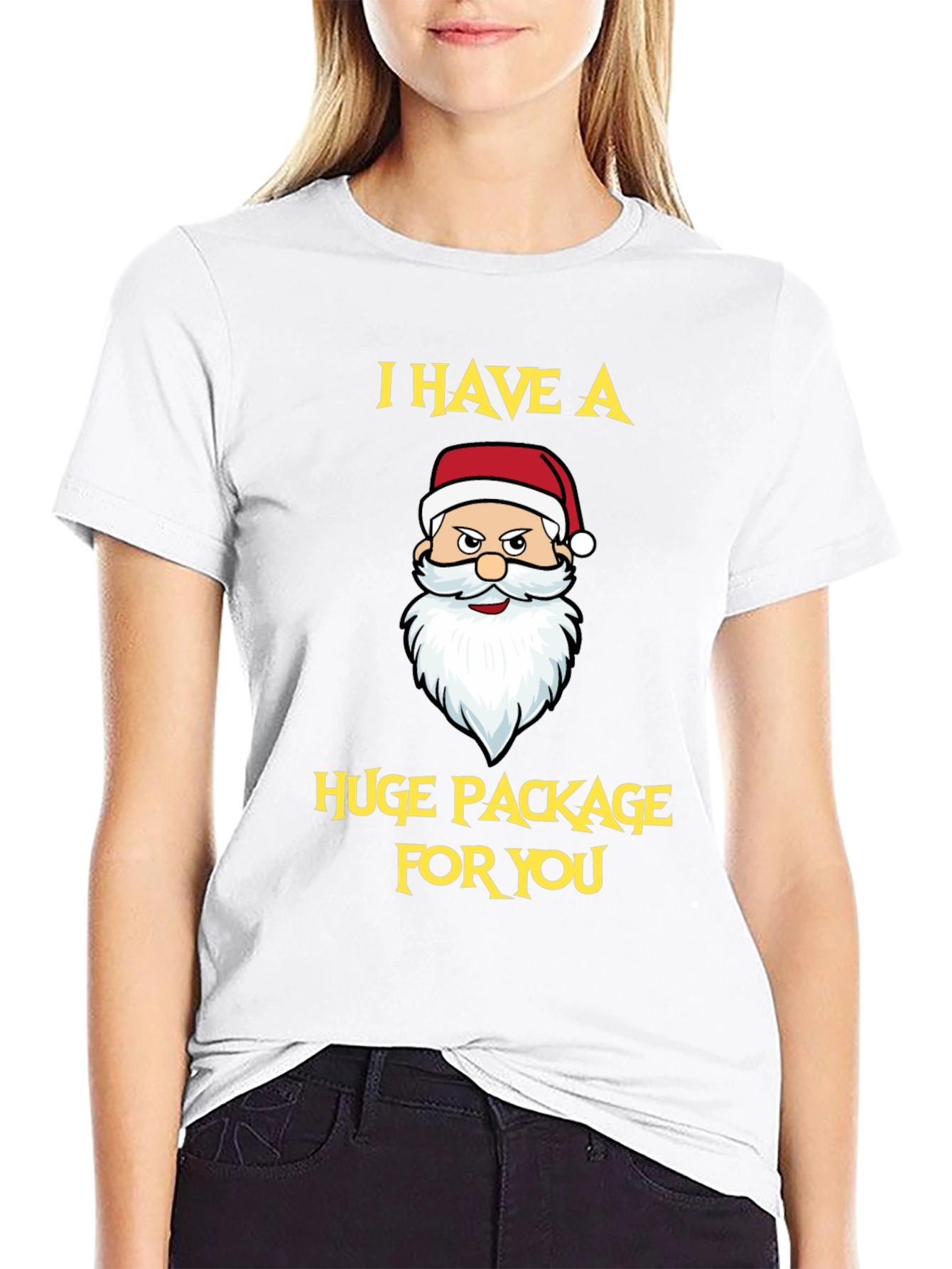 Funny Santa Huge Package Black T-Shirt