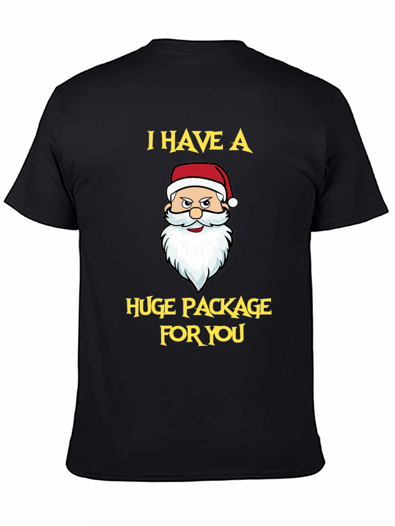 Funny Santa Huge Package Black T-Shirt