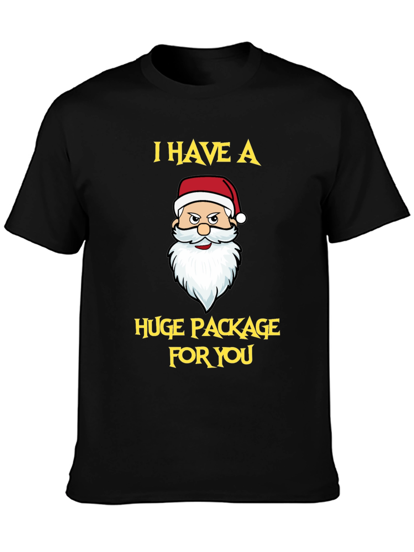 Funny Santa Huge Package Black T-Shirt