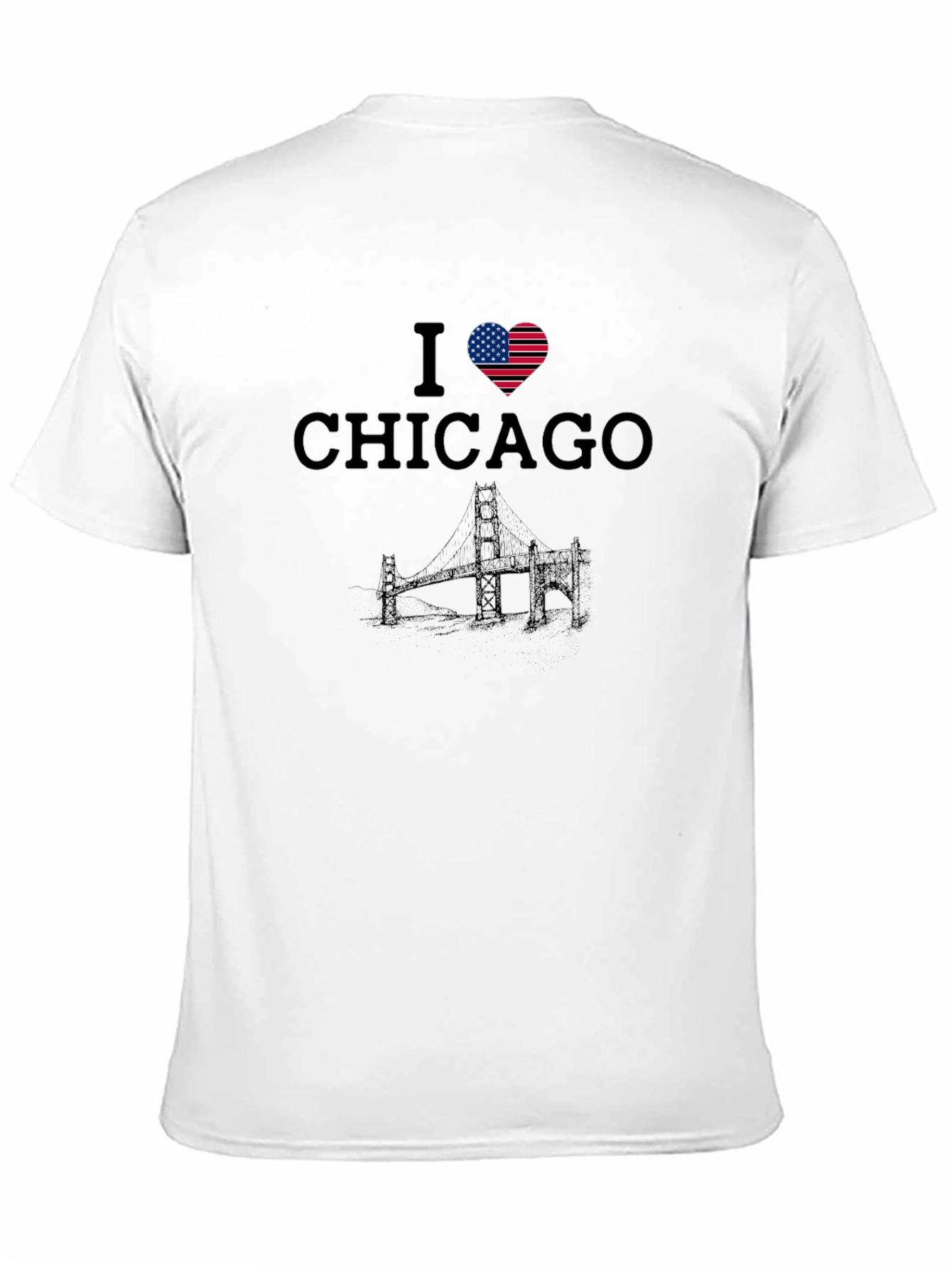 I Heart Chicago USA Flag Graphic T-Shirt