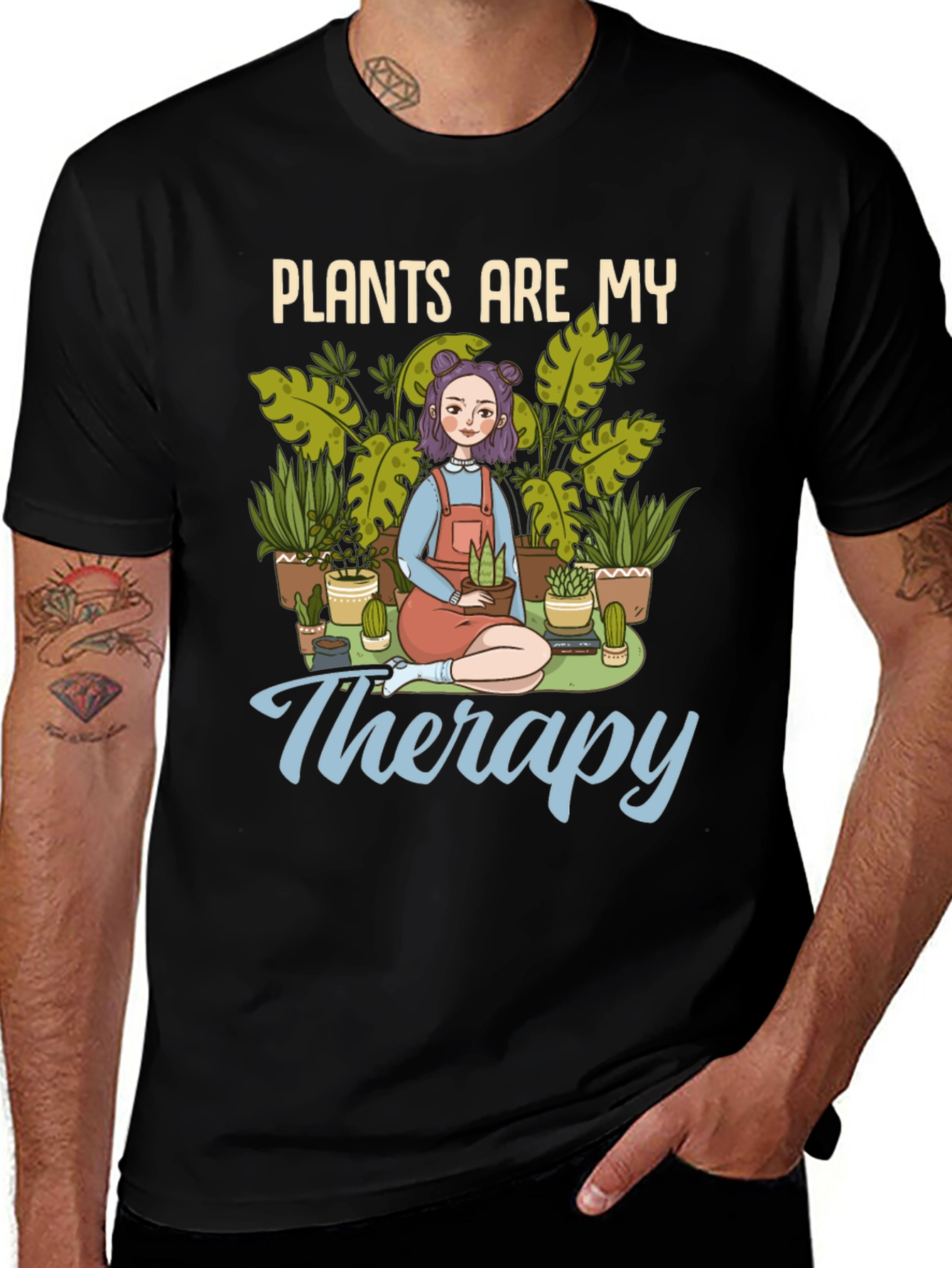 Plants Are My Therapy Graphic T-Shirt