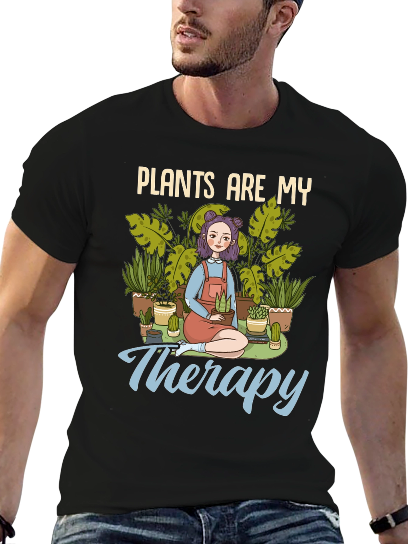 Plants Are My Therapy Graphic T-Shirt