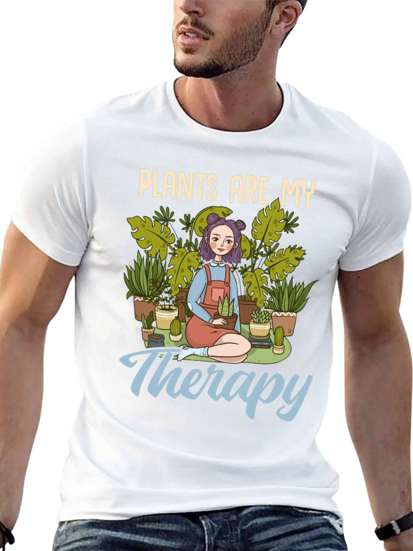 Plants Are My Therapy Graphic T-Shirt