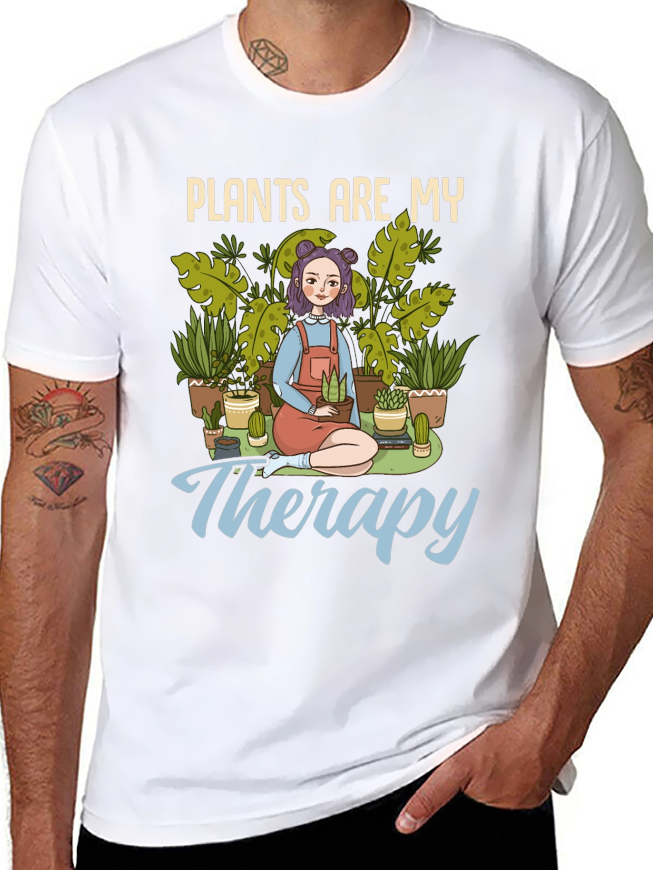 Plants Are My Therapy Graphic T-Shirt