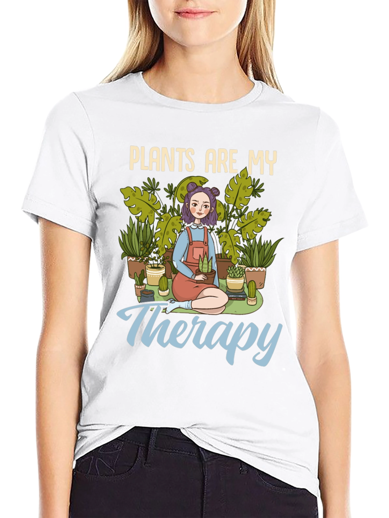 Plants Are My Therapy Graphic T-Shirt