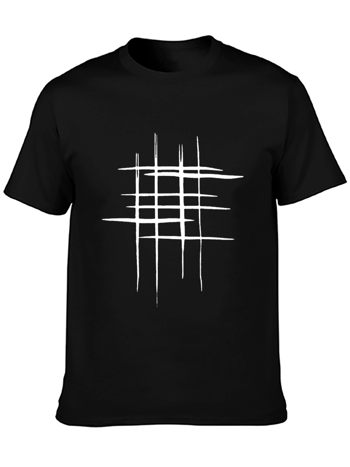 Modern Grid Graphic Tee - Black