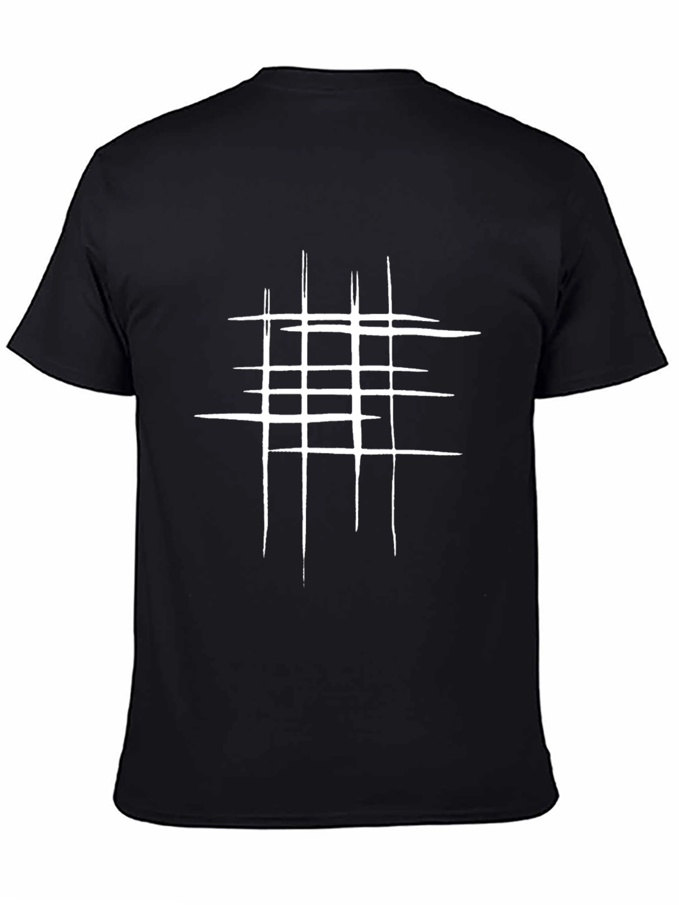 Modern Grid Graphic Tee - Black