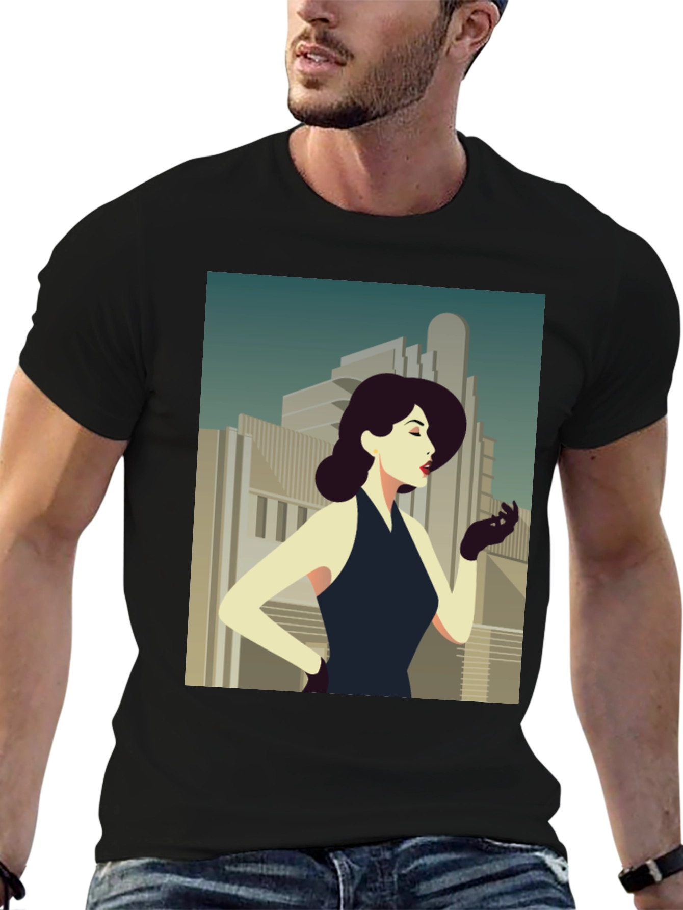 Retro Art Deco Womans Graphic Tee