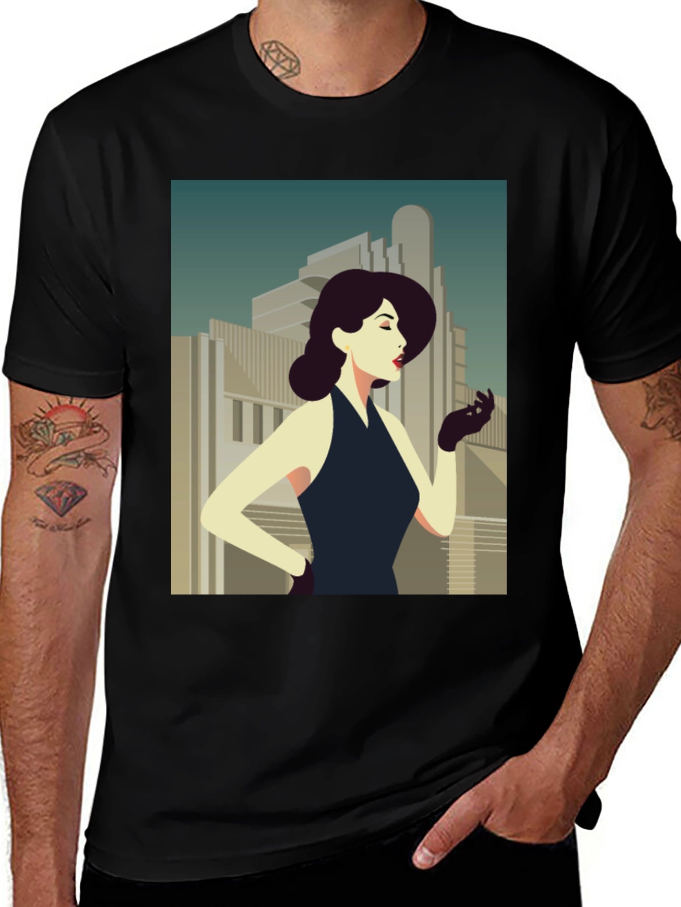 Retro Art Deco Womans Graphic Tee