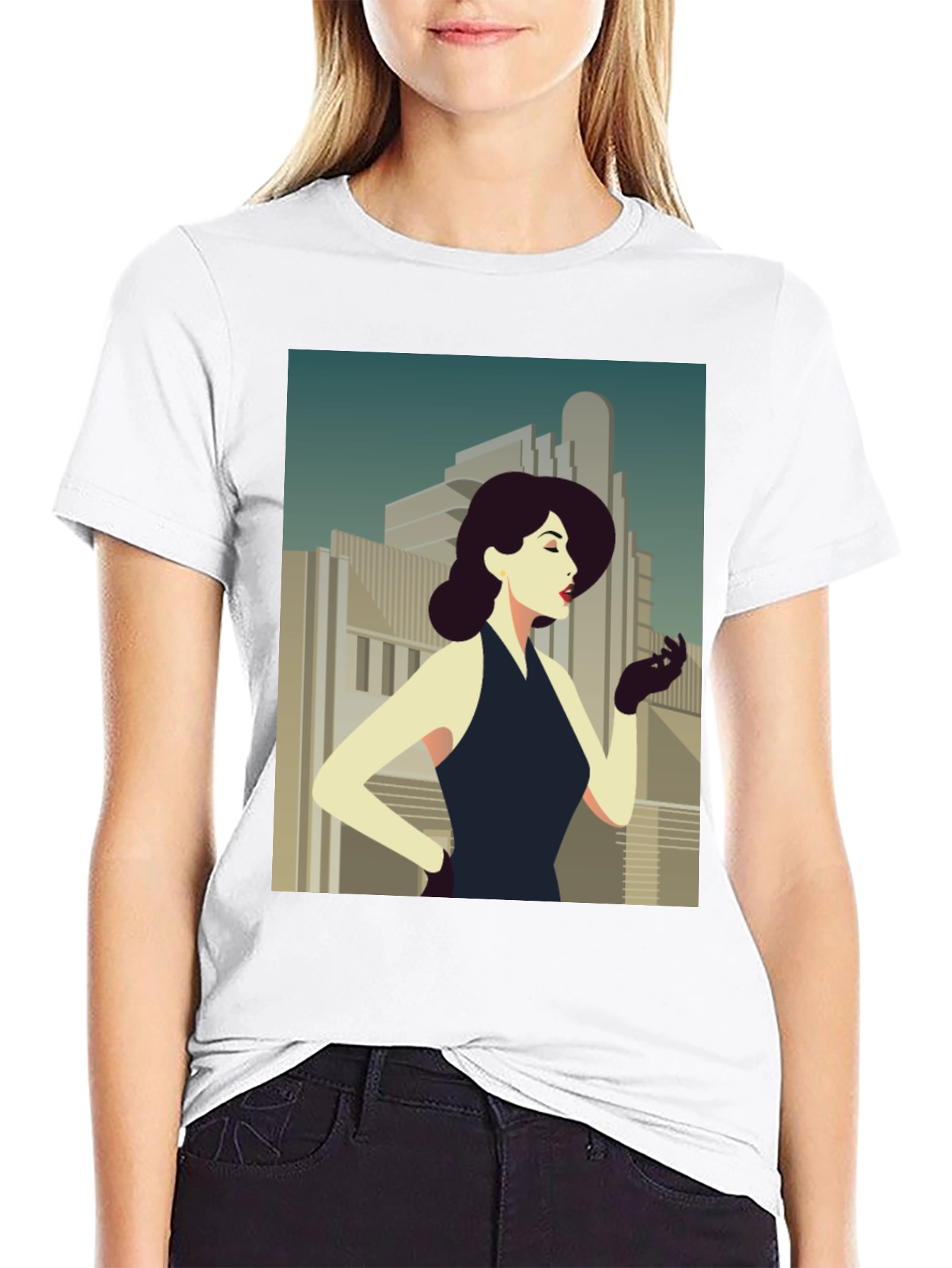Retro Art Deco Womans Graphic Tee
