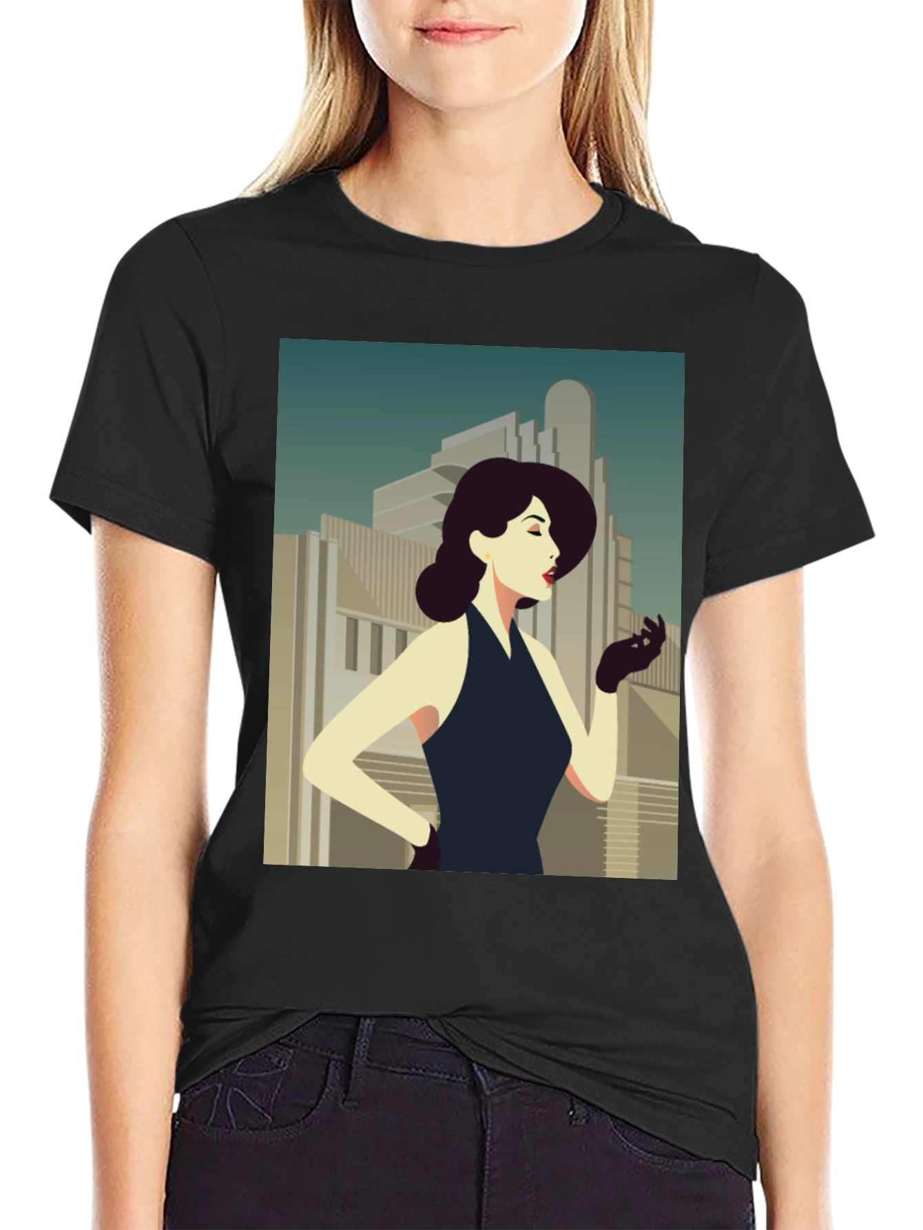 Retro Art Deco Womans Graphic Tee