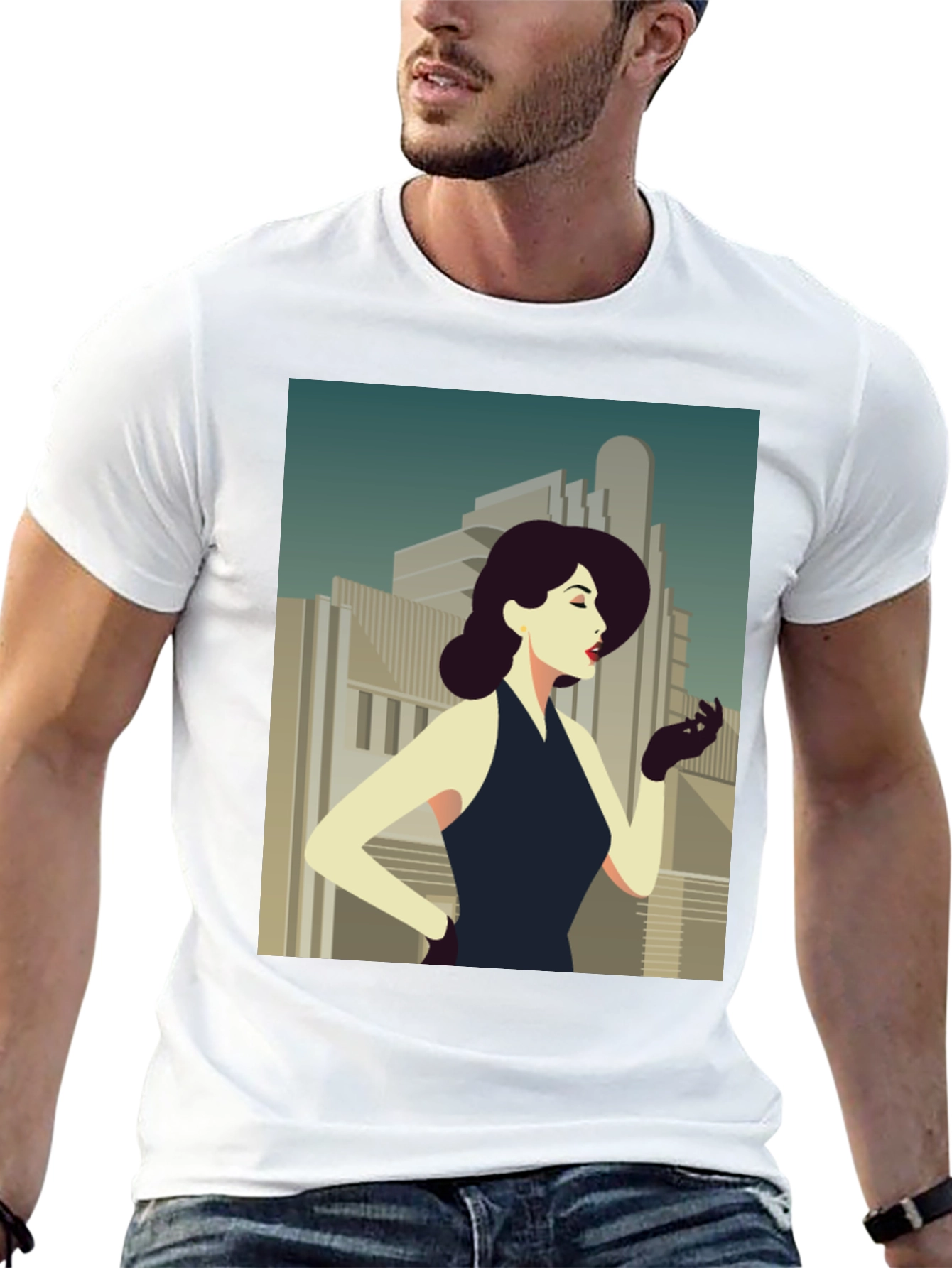 Retro Art Deco Womans Graphic Tee