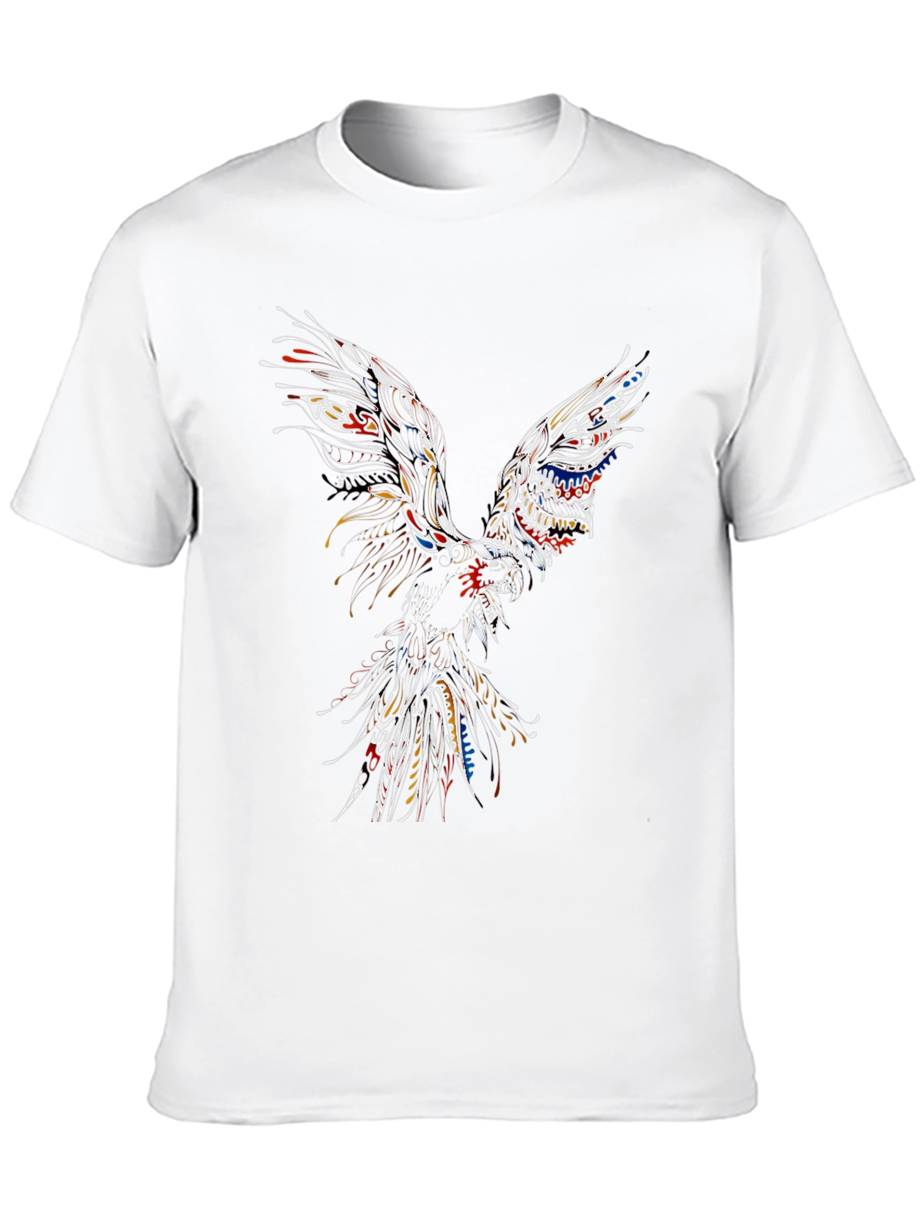 Abstract Phoenix Graphic Mens Black T-Shirt