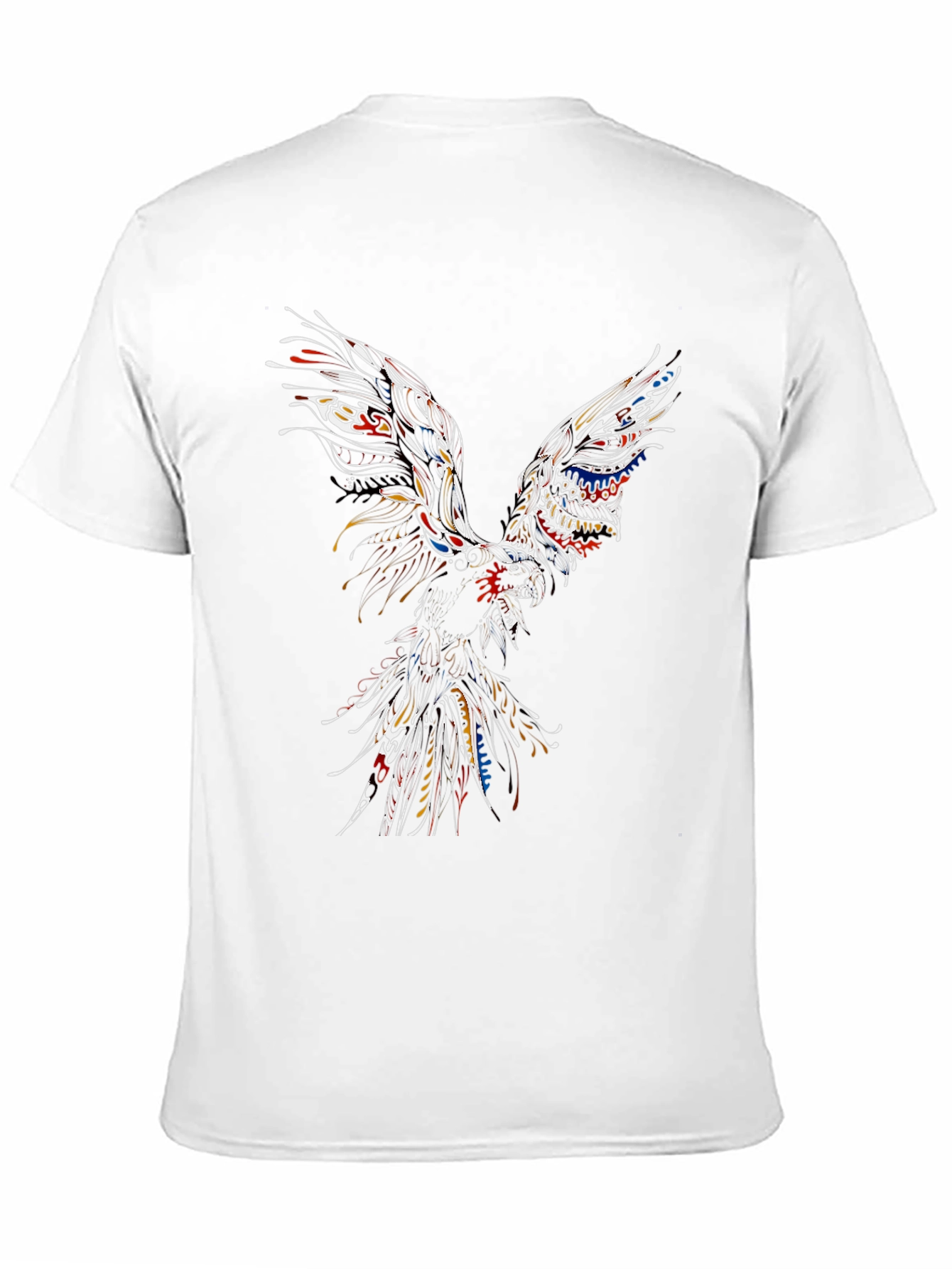 Abstract Phoenix Graphic Mens Black T-Shirt