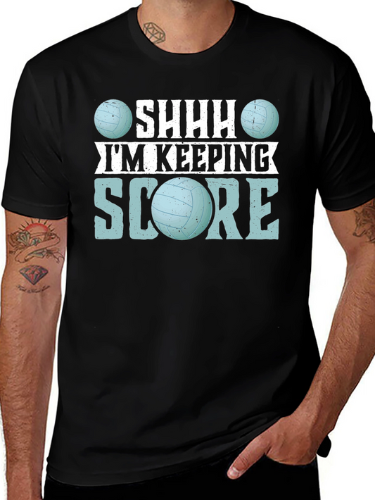 Shhh Im Keeping Score Volleyball Graphic Tee