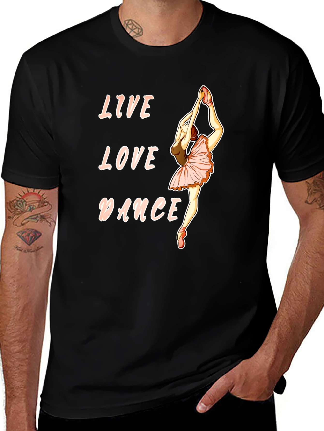 Live Love Dance T-Shirt - Ballerina Graphic Tee