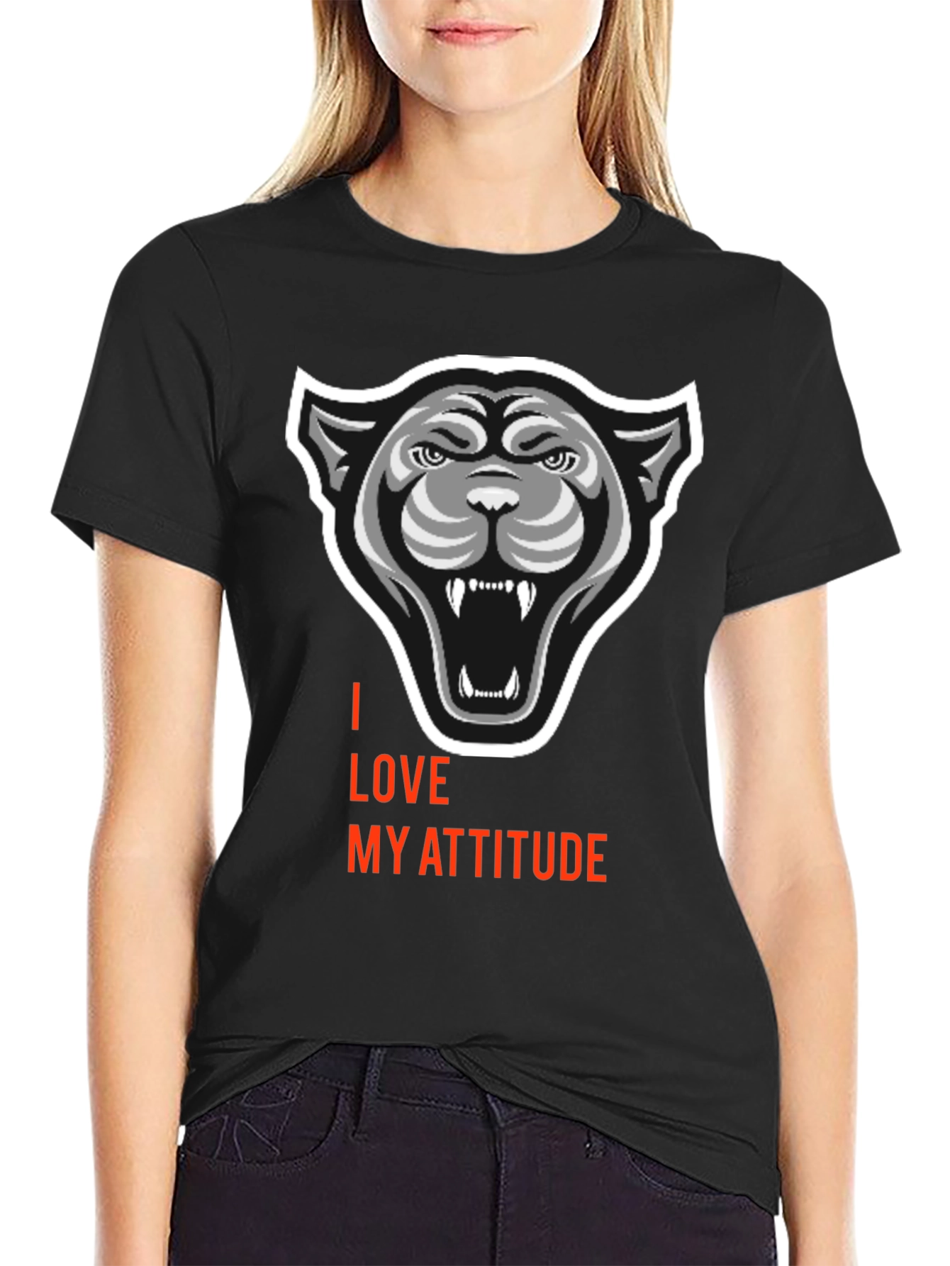 I Love My Attitude Black Graphic Tee