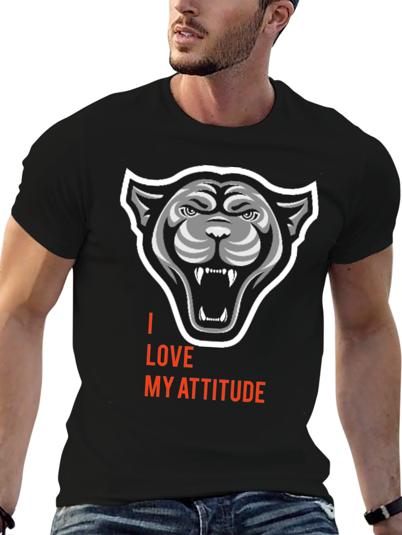I Love My Attitude Black Graphic Tee