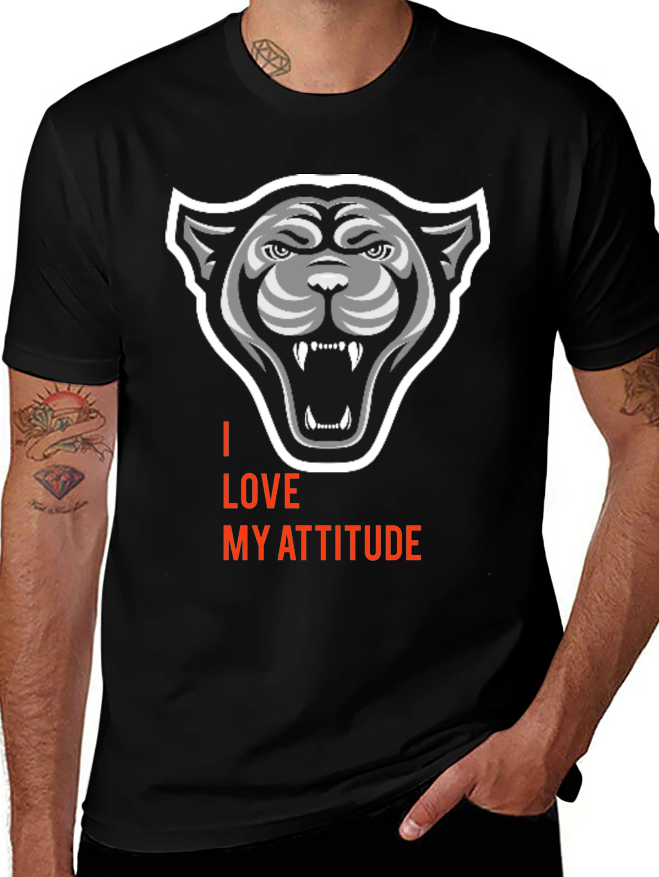 I Love My Attitude Black Graphic Tee