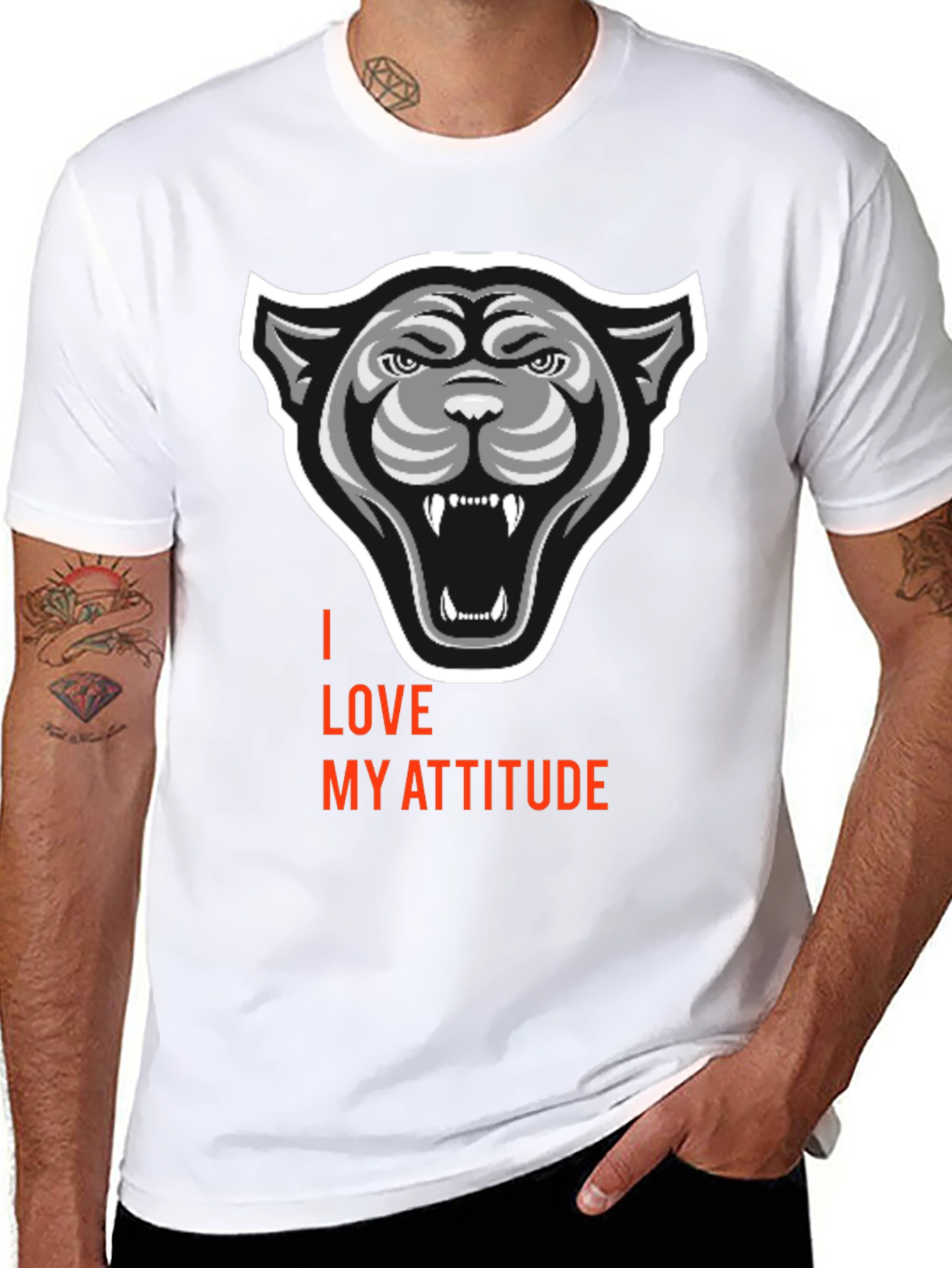 I Love My Attitude Black Graphic Tee
