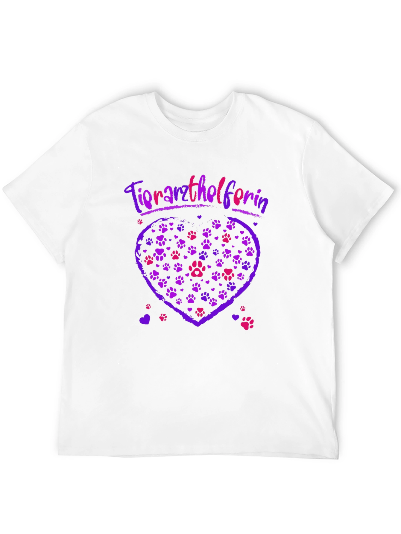 Tierarzthelferin Heart Paw Print Tee