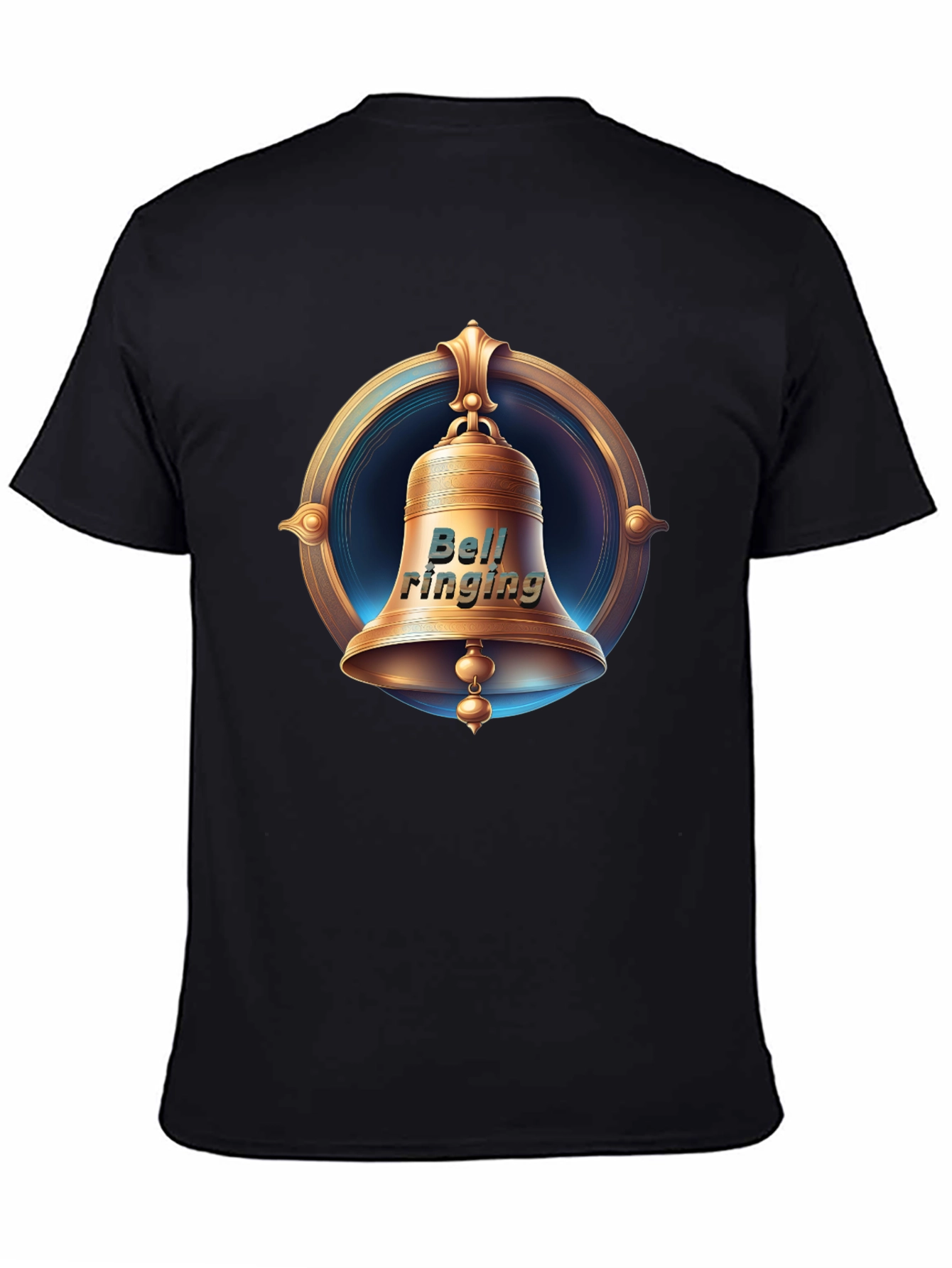 Ringing Bell Graphic Tee - Classic Black Cotton T-Shirt