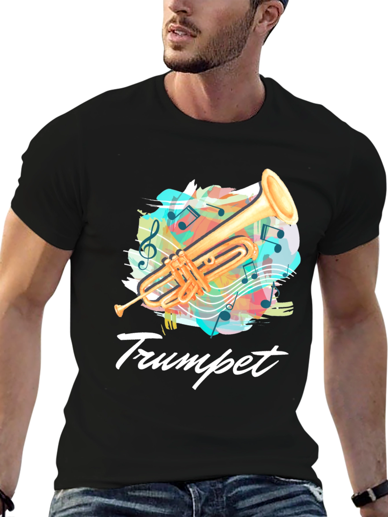 Trumpet Music T-Shirt - Band Instrument Tee